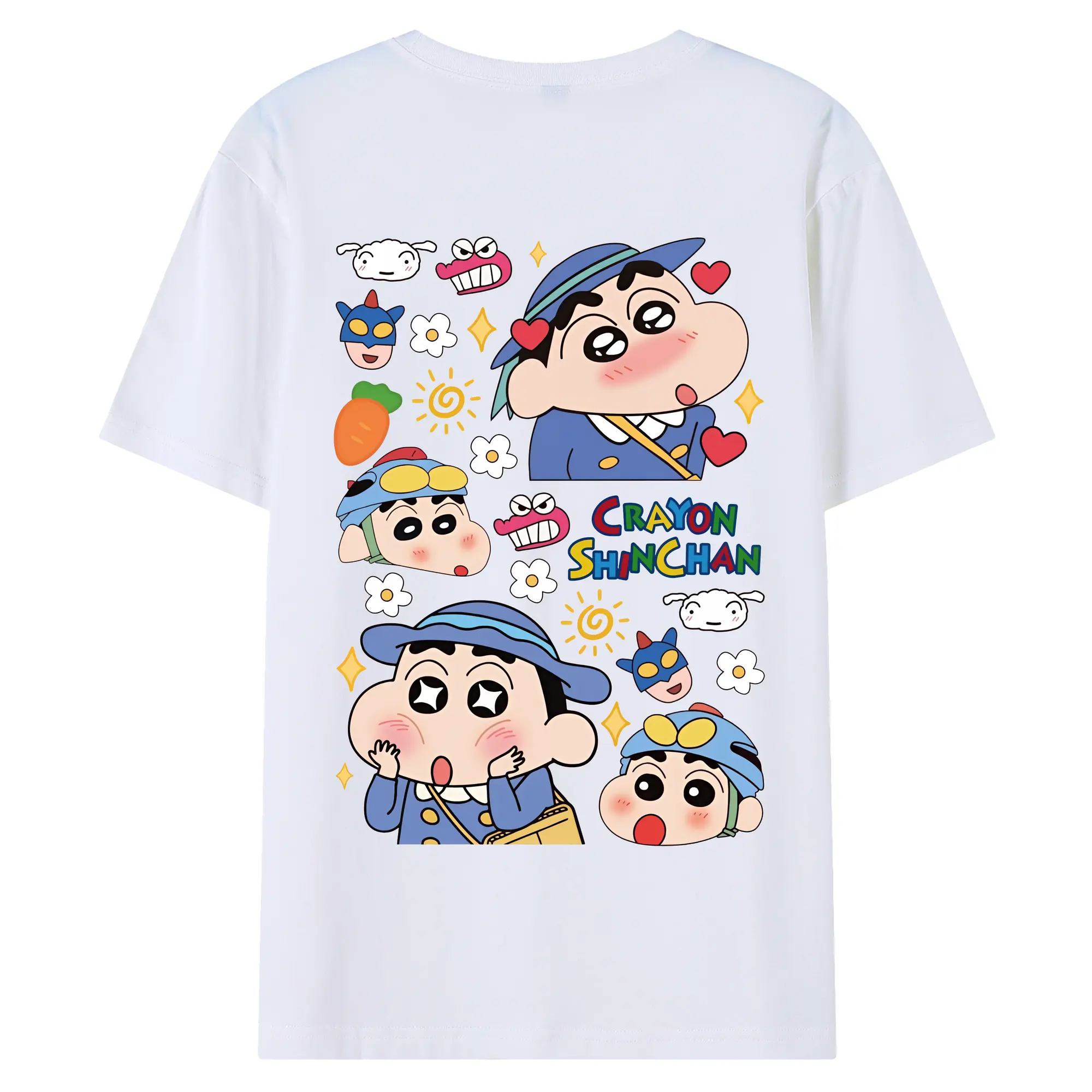 クレヨンしんちゃん グッズ 野原 しんのすけ - 綿100％ 半袖Tシャツ ・ バックプリント ・ 快適 通気性 ・ 日常使い 散歩 スポーツ用