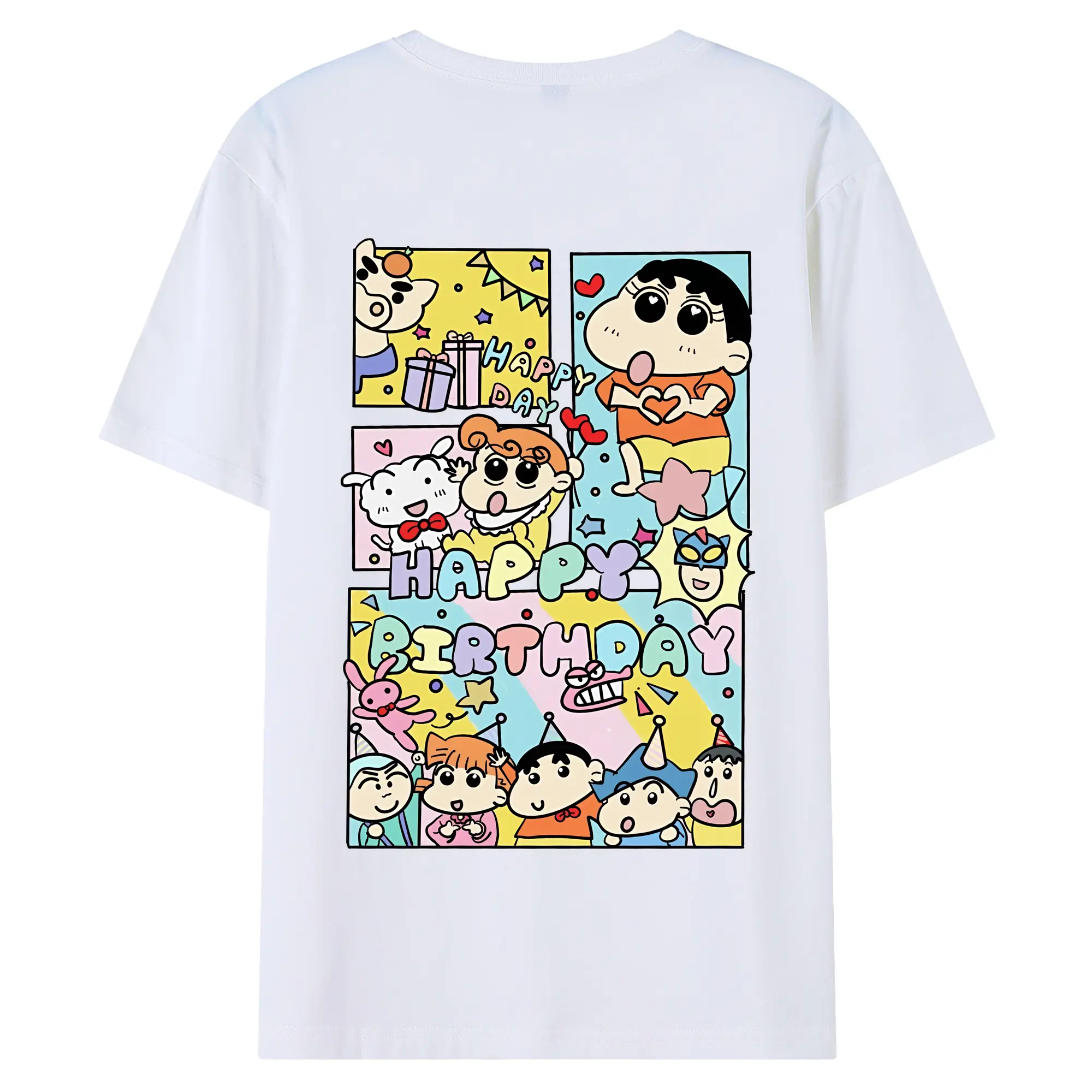 クレヨンしんちゃん グッズ 野原 しんのすけ - 綿100％ 半袖Tシャツ ・ バックプリント ・ 快適 通気性 ・ 日常使い 散歩 スポーツ用