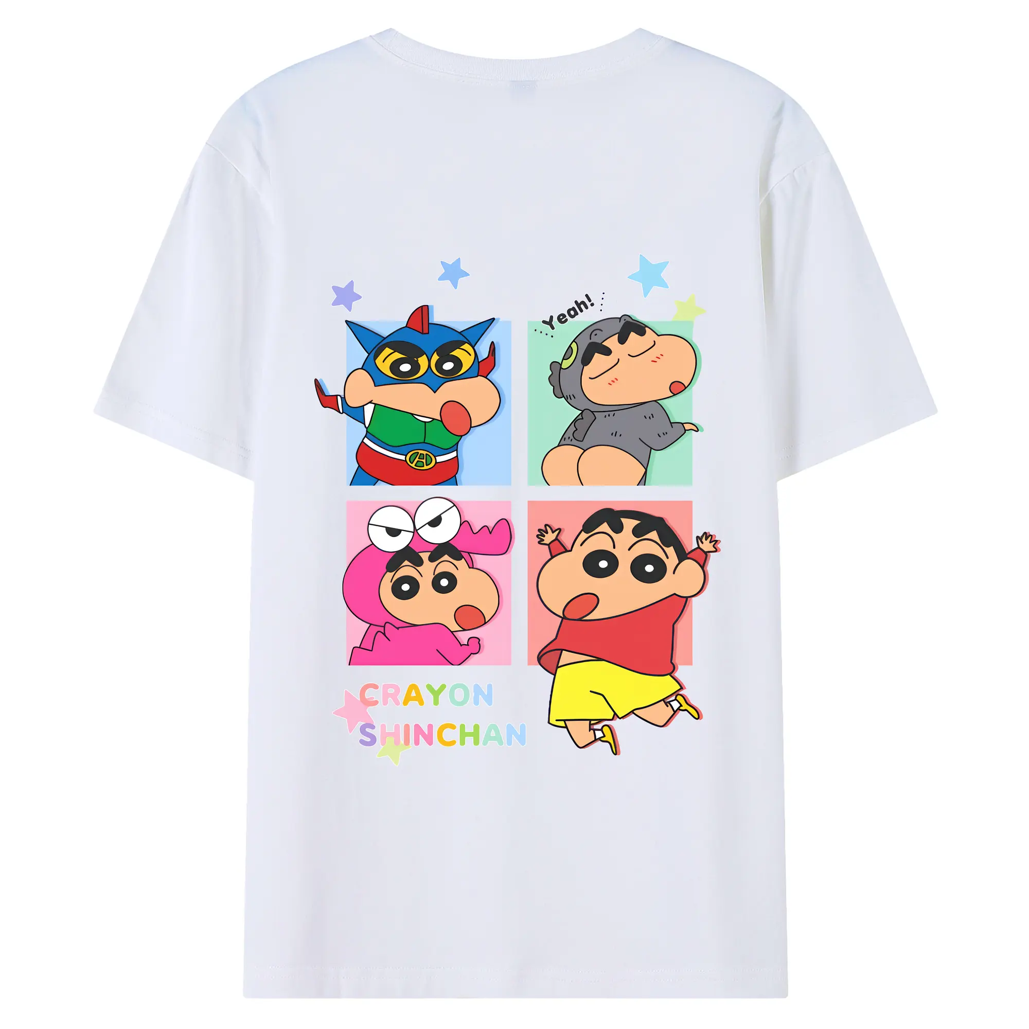 クレヨンしんちゃん グッズ 野原 しんのすけ - 綿100％ 半袖Tシャツ ・ バックプリント ・ 快適 通気性 ・ 日常使い 散歩 スポーツ用