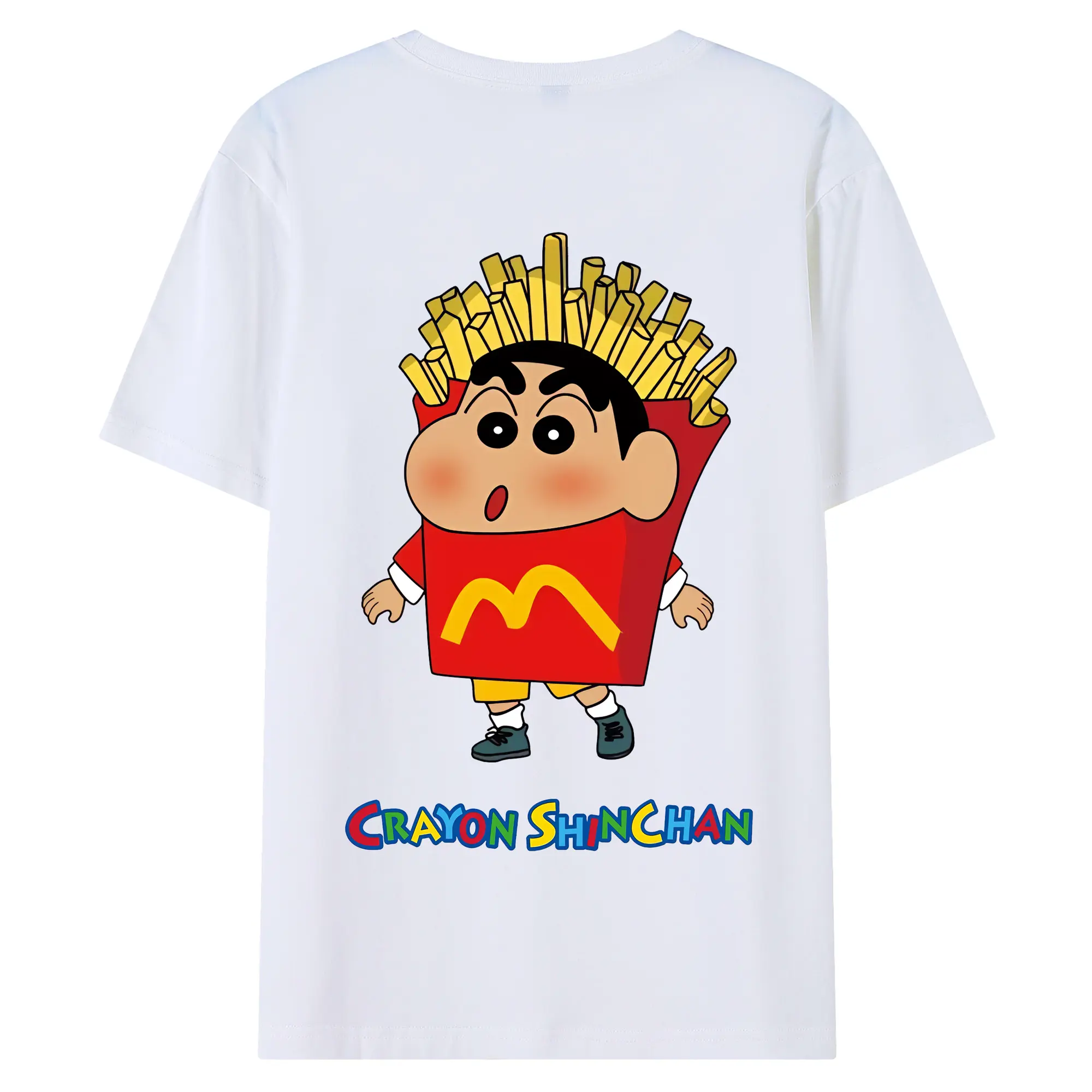 クレヨンしんちゃん グッズ 野原 しんのすけ - 綿100％ 半袖Tシャツ ・ バックプリント ・ 快適 通気性 ・ 日常使い 散歩 スポーツ用