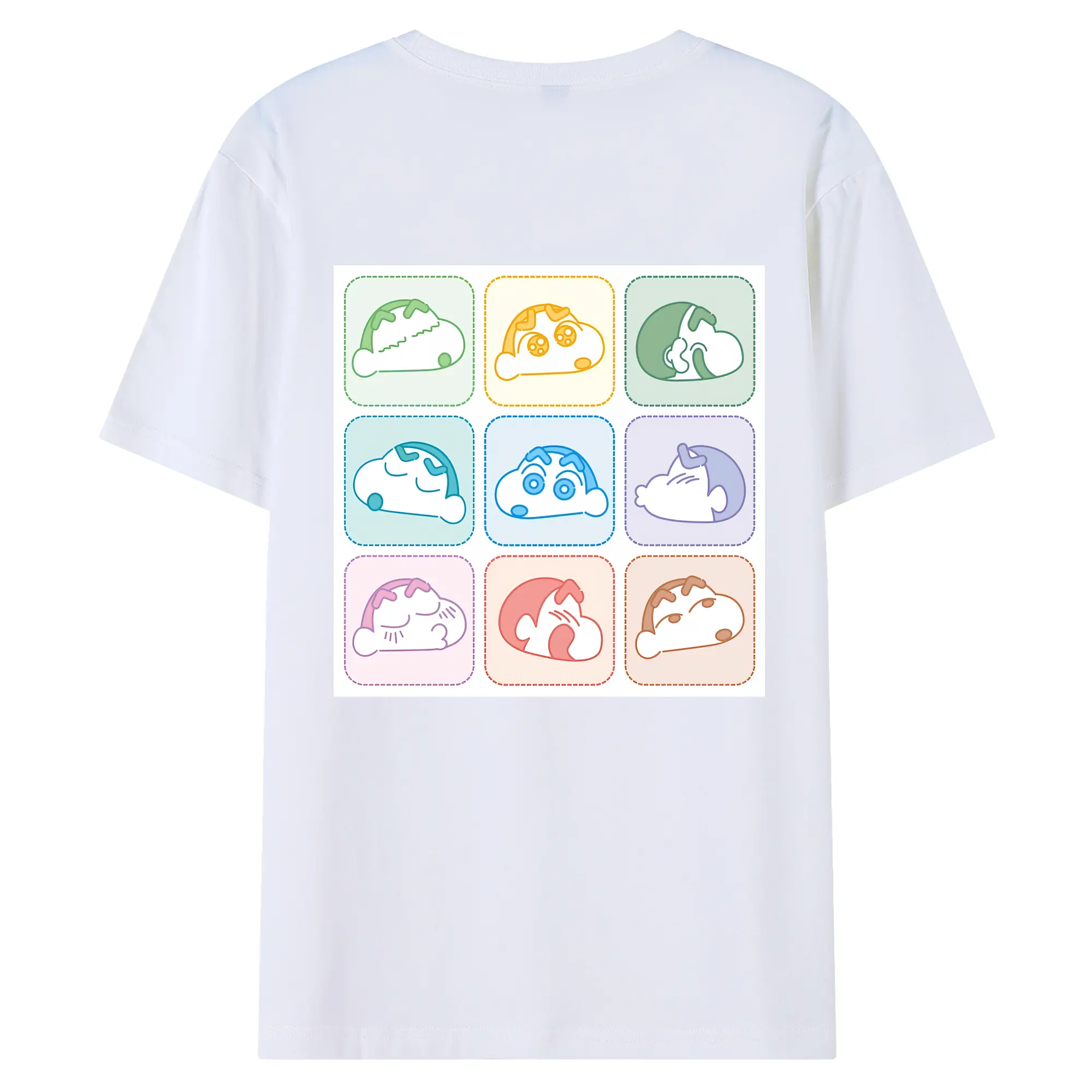 クレヨンしんちゃん グッズ 野原 しんのすけ - 綿100％ 半袖Tシャツ ・ バックプリント ・ 快適 通気性 ・ 日常使い 散歩 スポーツ用