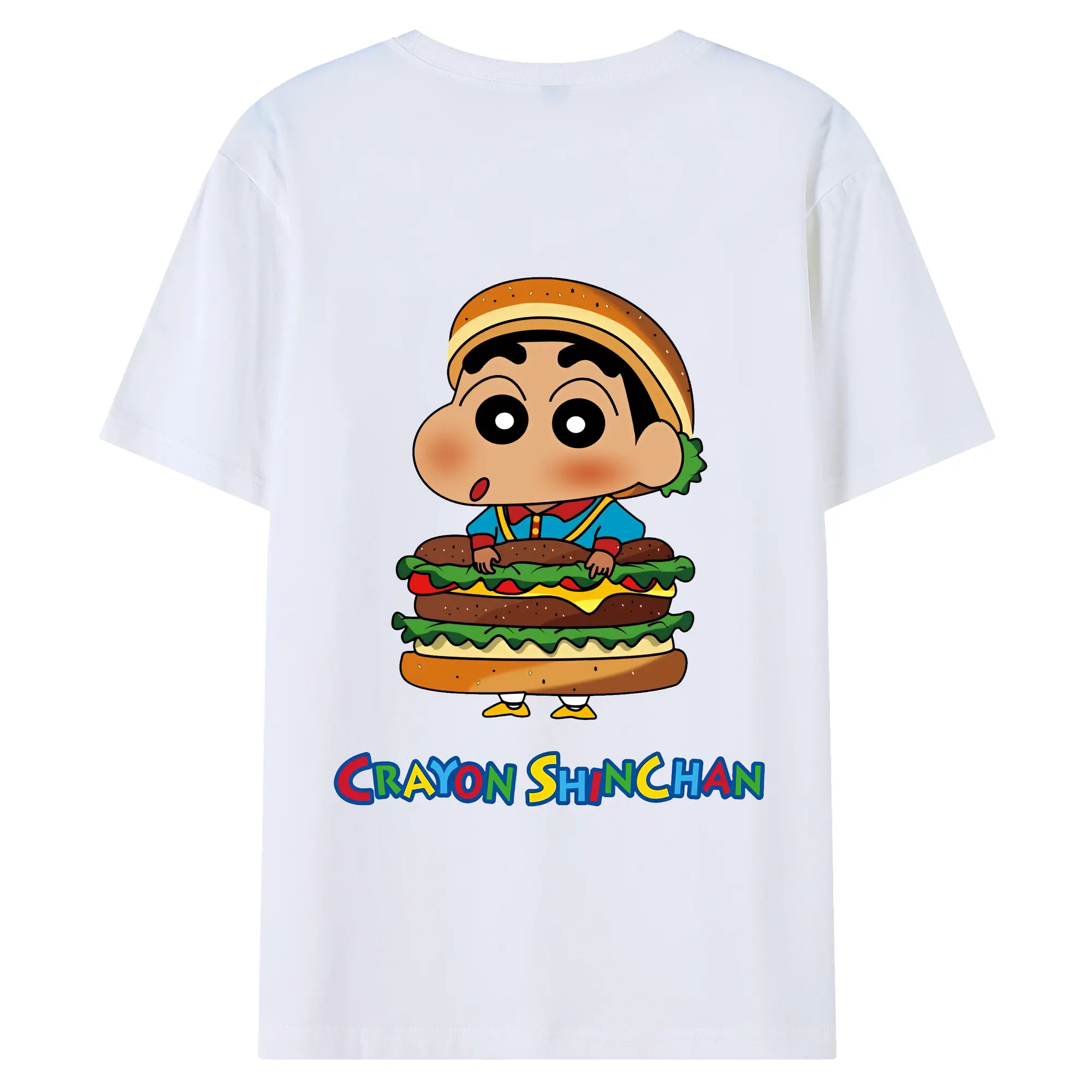 クレヨンしんちゃん グッズ 野原 しんのすけ - 綿100％ 半袖Tシャツ ・ バックプリント ・ 快適 通気性 ・ 日常使い 散歩 スポーツ用