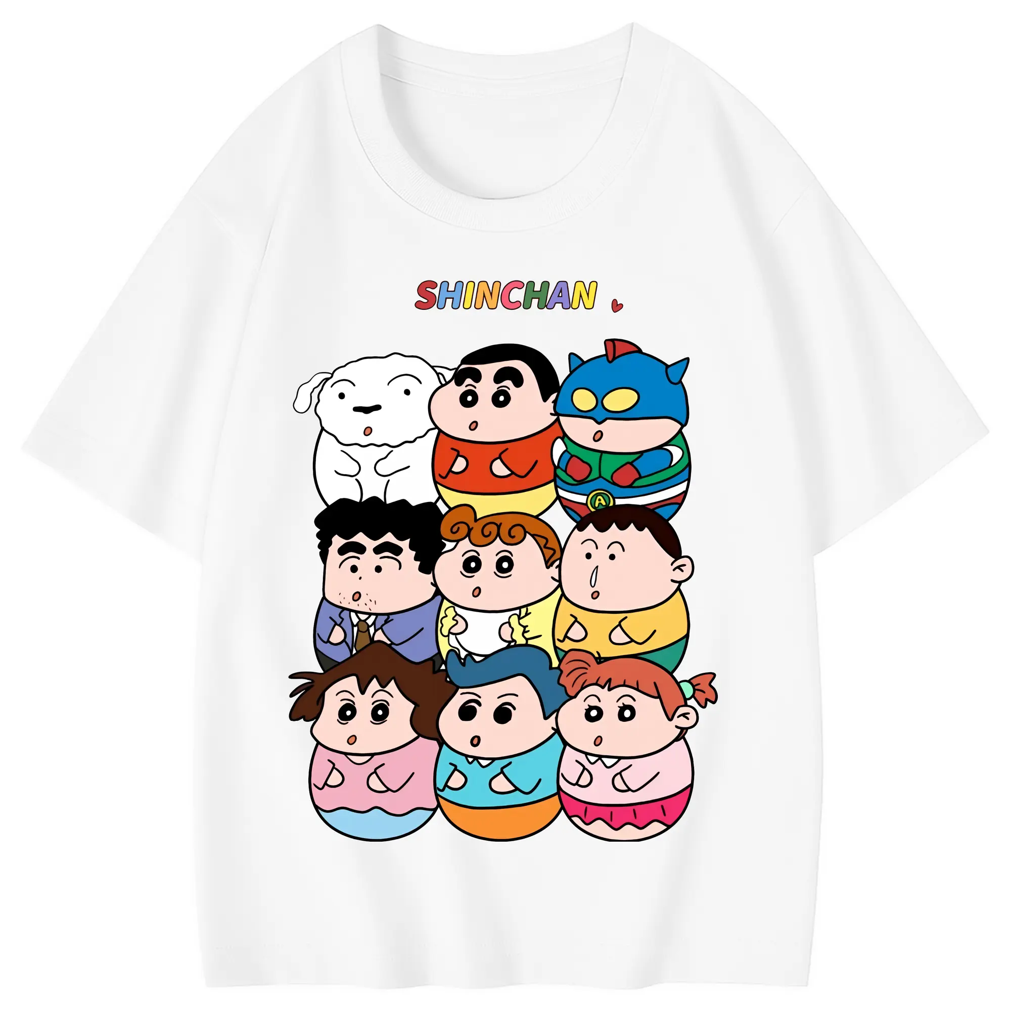 クレヨンしんちゃん グッズ 野原 しんのすけ - 綿100％ キッズTシャツ ・ フロントプリント ・ 快適 通気性 ・ スポーツ カジュアル 散歩用
