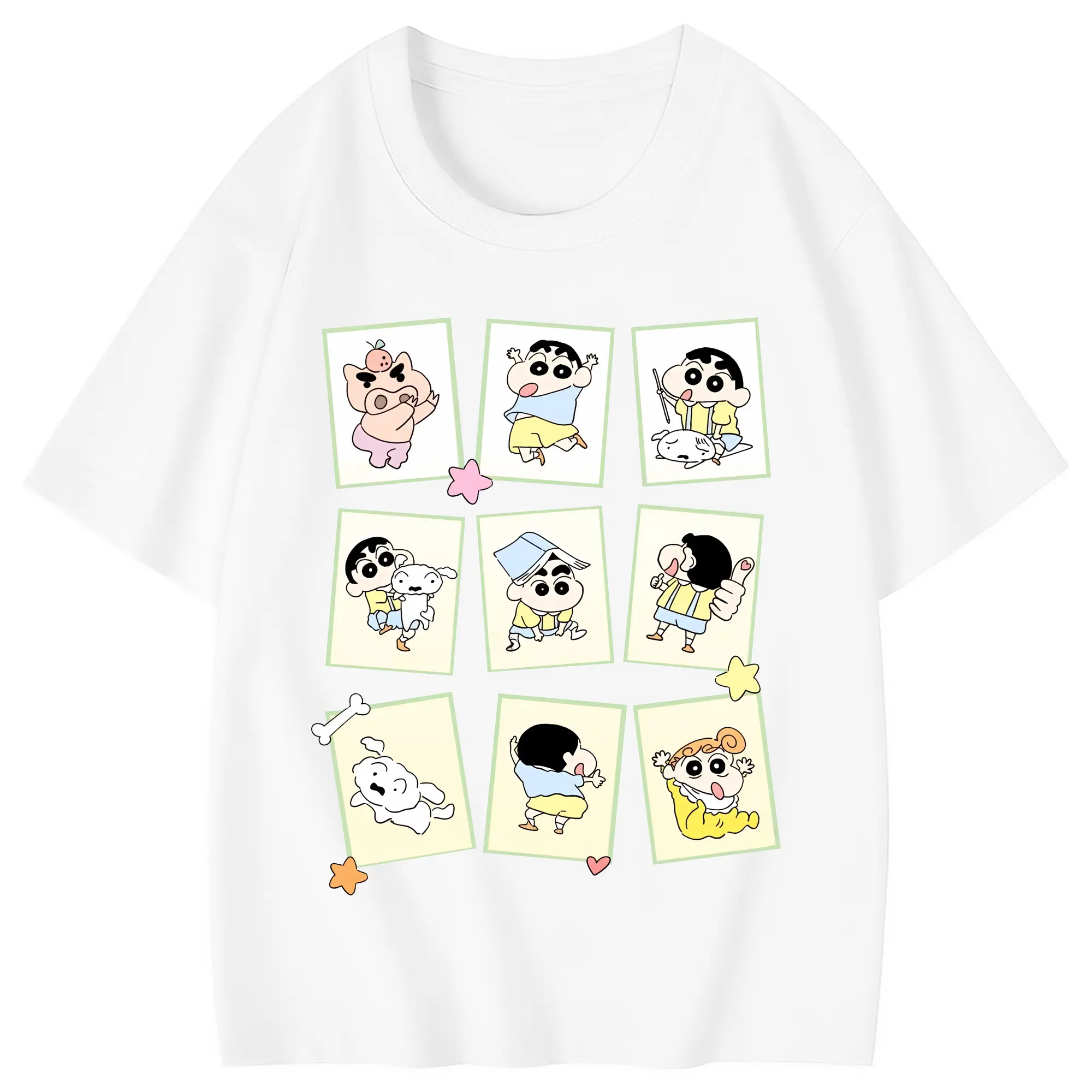 クレヨンしんちゃん グッズ 野原 しんのすけ - 綿100％ キッズTシャツ ・ フロントプリント ・ 快適 通気性 ・ スポーツ カジュアル 散歩用