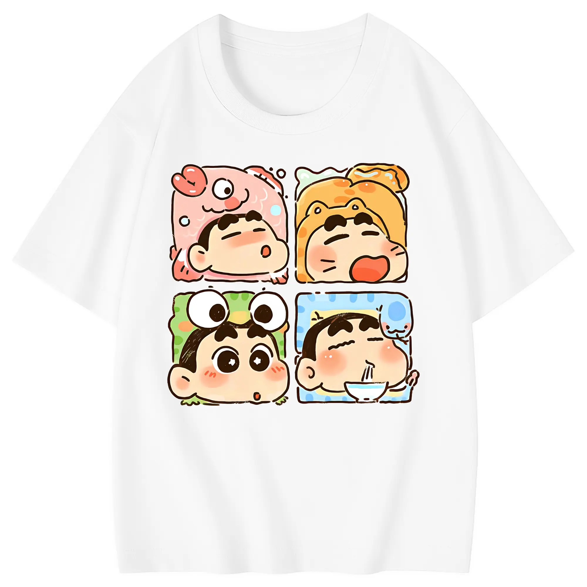 クレヨンしんちゃん グッズ 野原 しんのすけ - 綿100％ キッズTシャツ ・ フロントプリント ・ 快適 通気性 ・ スポーツ カジュアル 散歩用