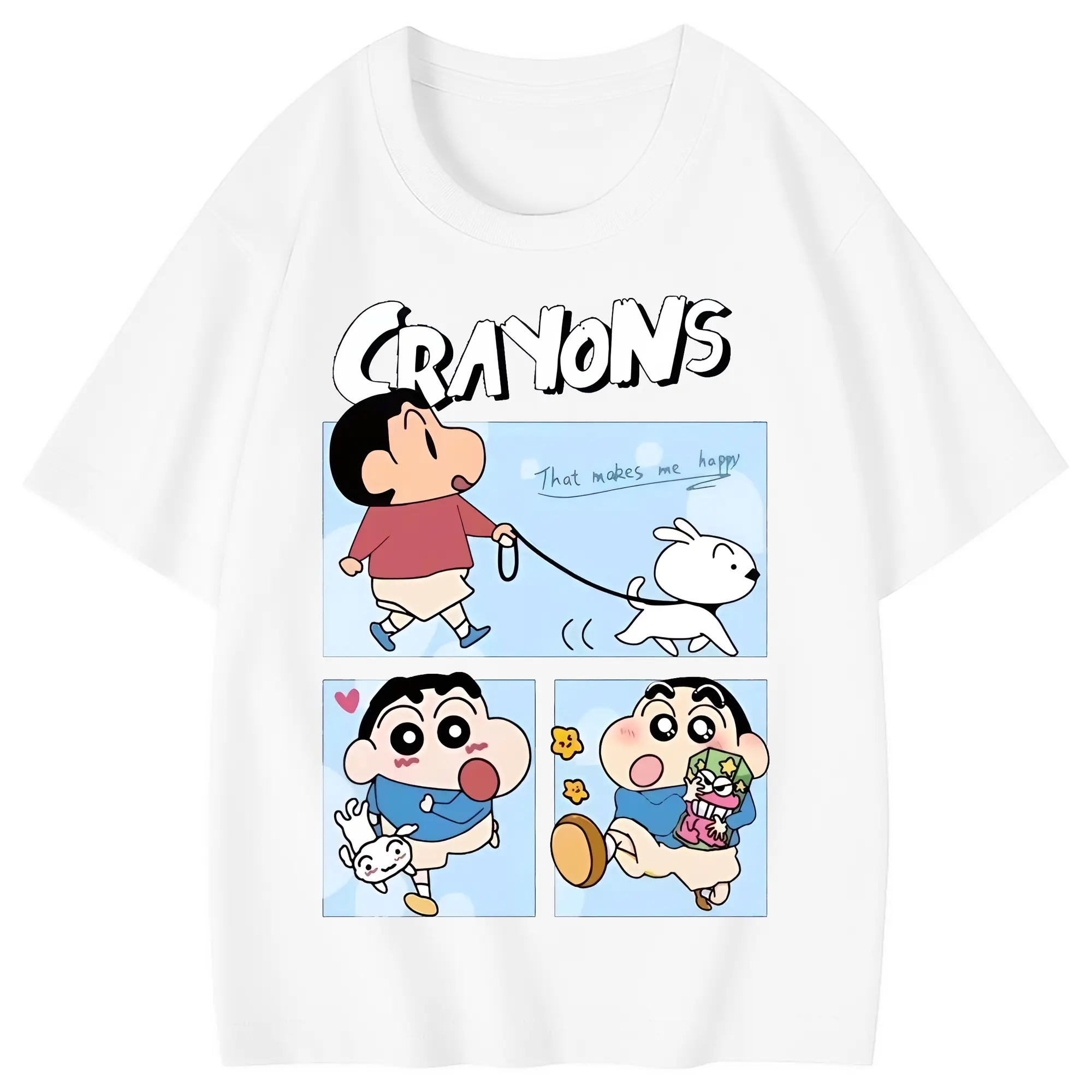 クレヨンしんちゃん グッズ 野原 しんのすけ - 綿100％ キッズTシャツ ・ フロントプリント ・ 快適 通気性 ・ スポーツ カジュアル 散歩用