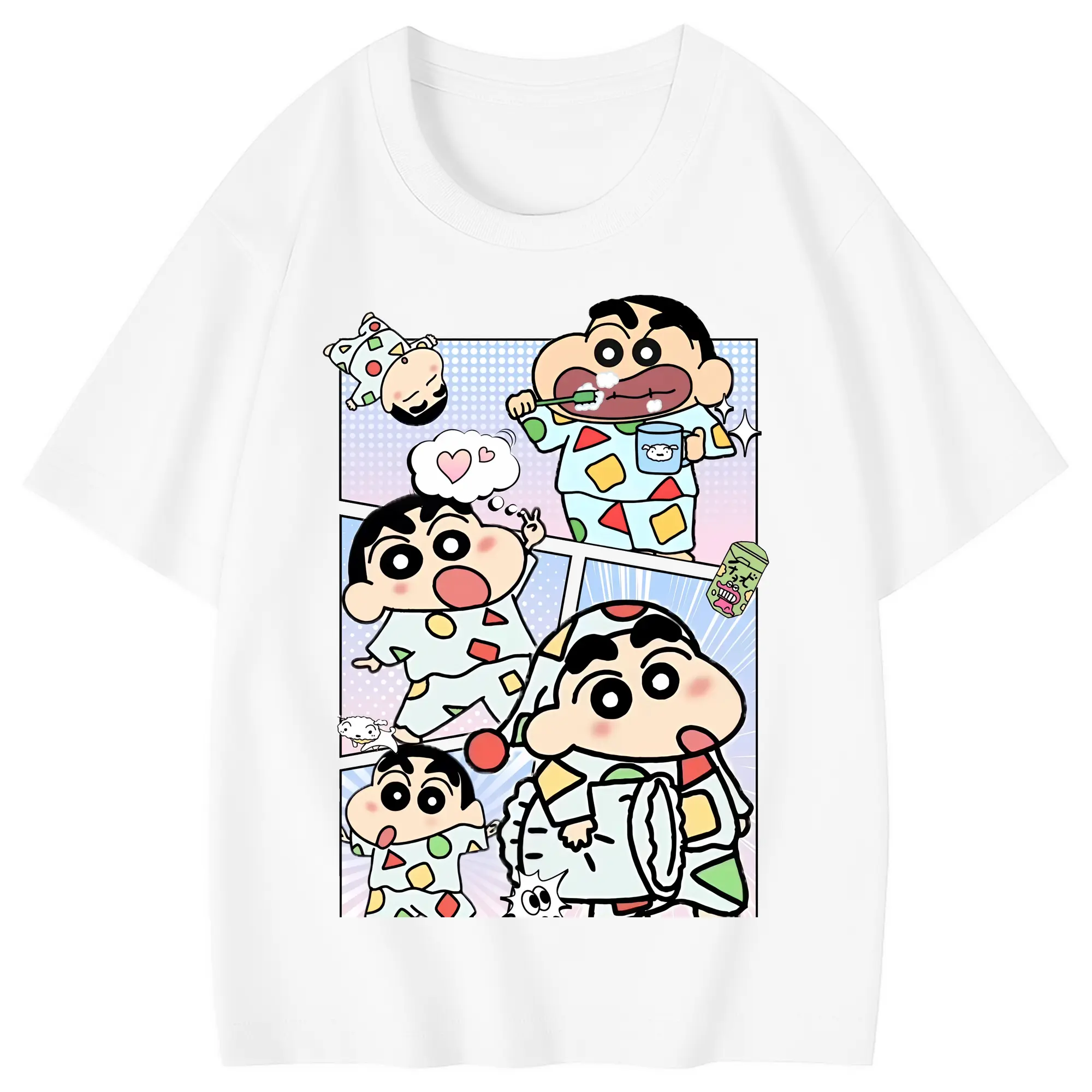 クレヨンしんちゃん グッズ 野原 しんのすけ - 綿100％ キッズTシャツ ・ フロントプリント ・ 快適 通気性 ・ スポーツ カジュアル 散歩用