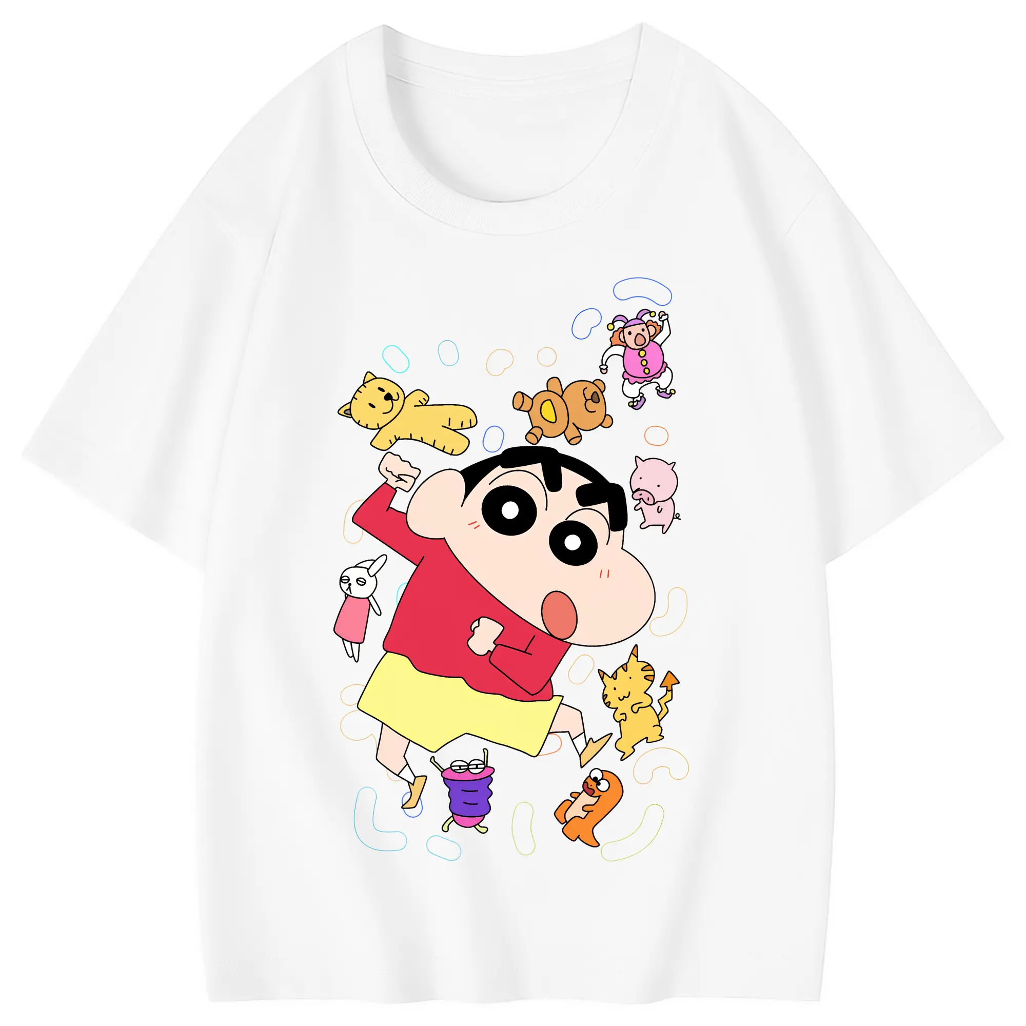 クレヨンしんちゃん グッズ 野原 しんのすけ - 綿100％ キッズTシャツ ・ フロントプリント ・ 快適 通気性 ・ スポーツ カジュアル 散歩用