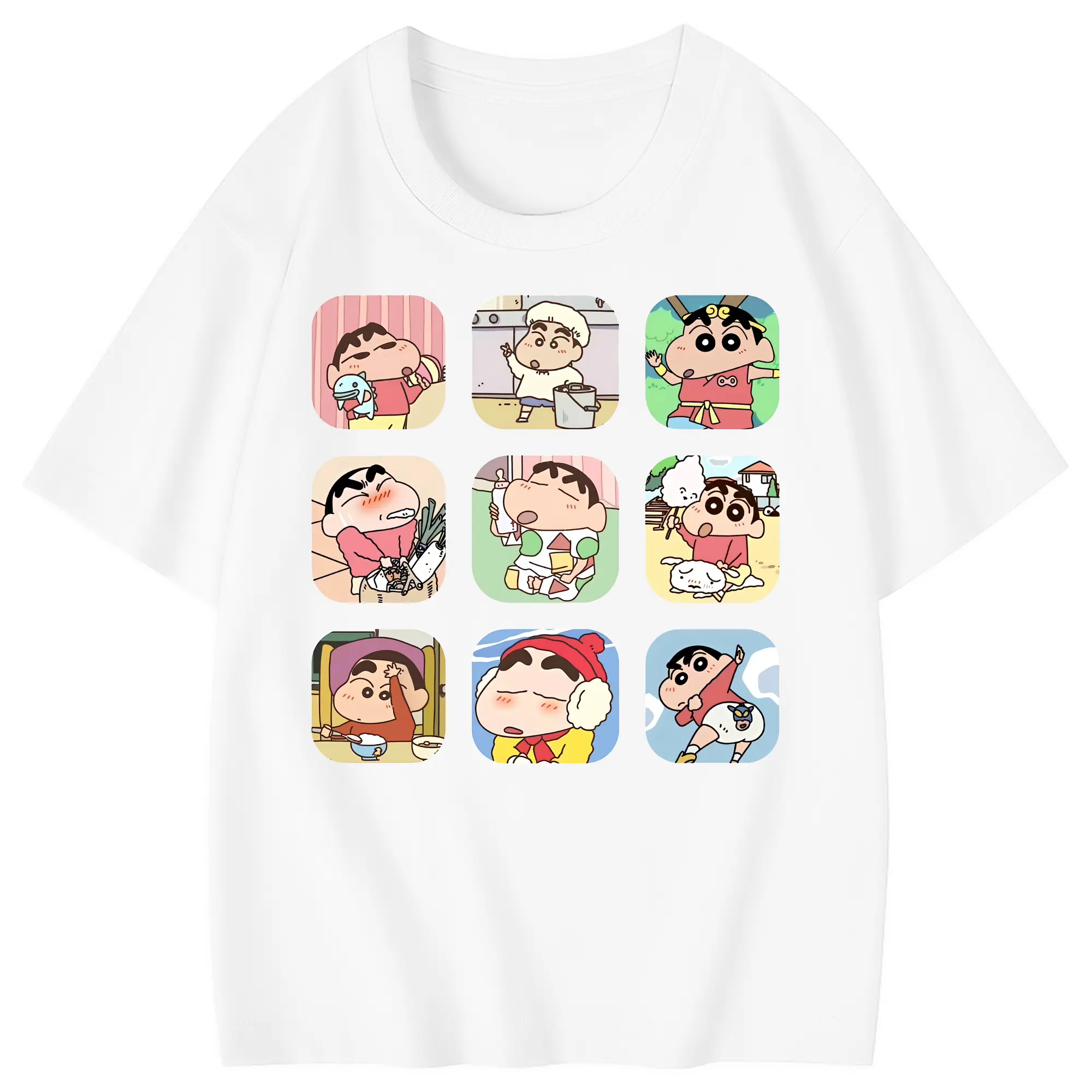 クレヨンしんちゃん グッズ 野原 しんのすけ - 綿100％ キッズTシャツ ・ フロントプリント ・ 快適 通気性 ・ スポーツ カジュアル 散歩用