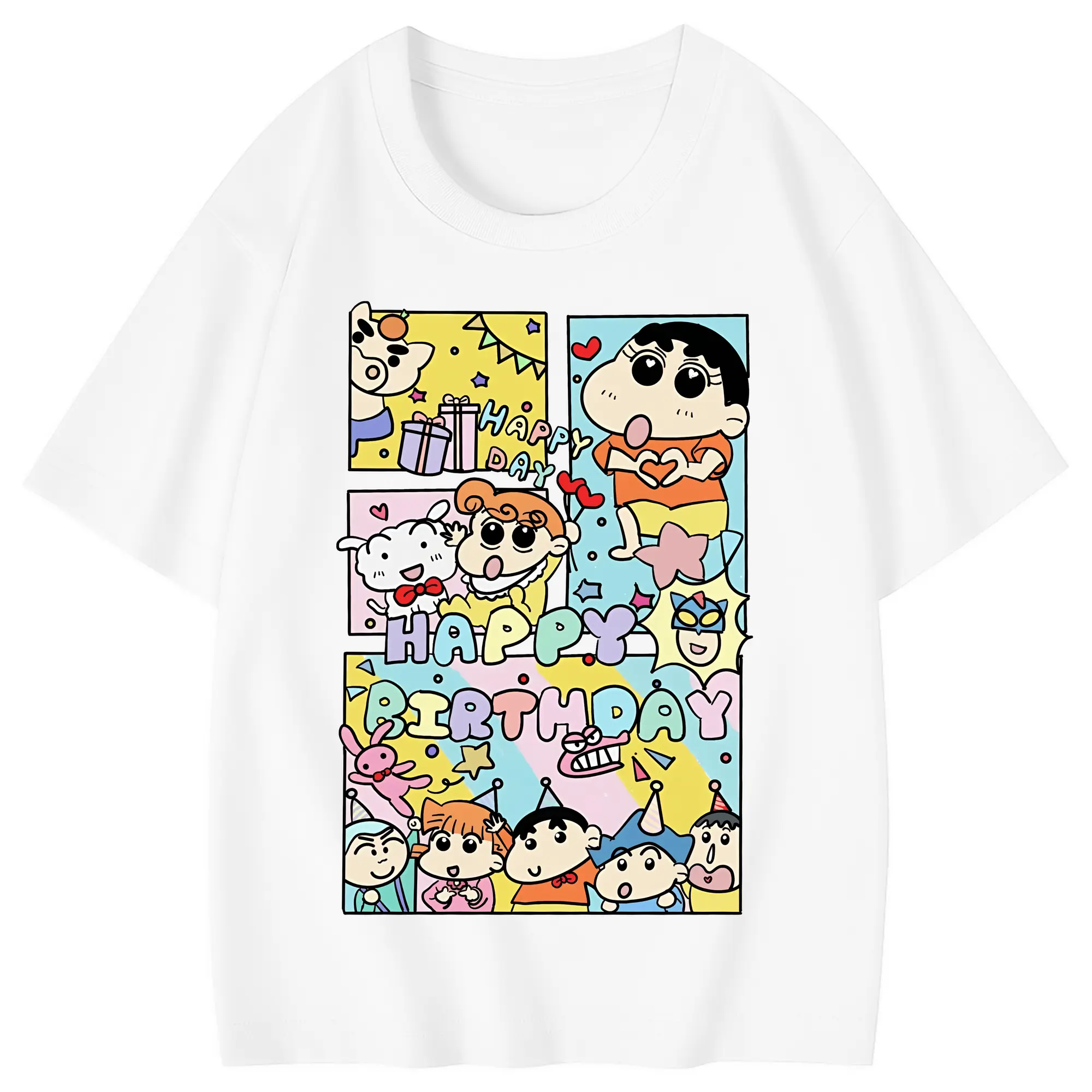 クレヨンしんちゃん グッズ 野原 しんのすけ - 綿100％ キッズTシャツ ・ フロントプリント ・ 快適 通気性 ・ スポーツ カジュアル 散歩用