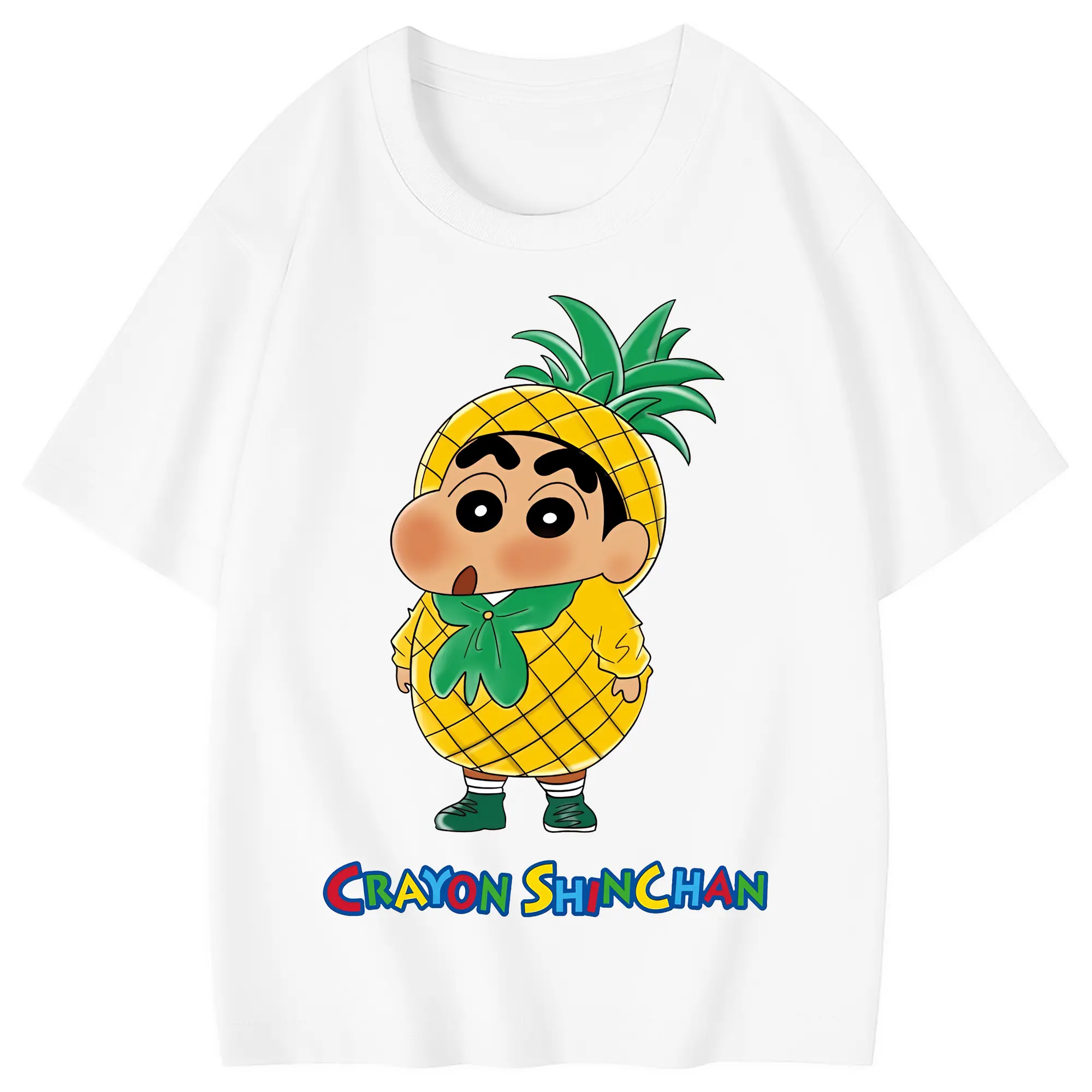 クレヨンしんちゃん グッズ 野原 しんのすけ - 綿100％ キッズTシャツ ・ フロントプリント ・ 快適 通気性 ・ スポーツ カジュアル 散歩用