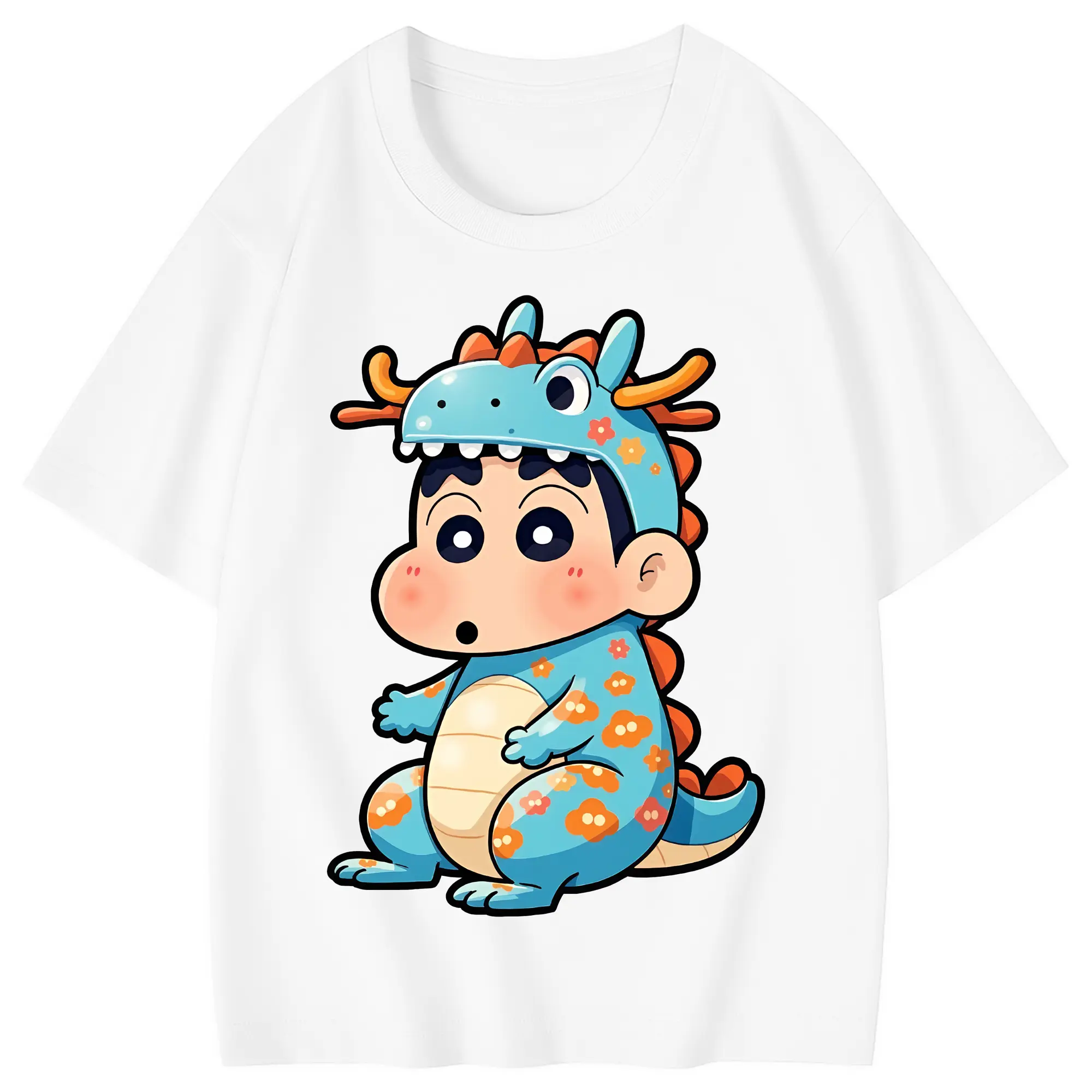 クレヨンしんちゃん グッズ 野原 しんのすけ - 綿100％ キッズTシャツ ・ フロントプリント ・ 快適 通気性 ・ スポーツ カジュアル 散歩用