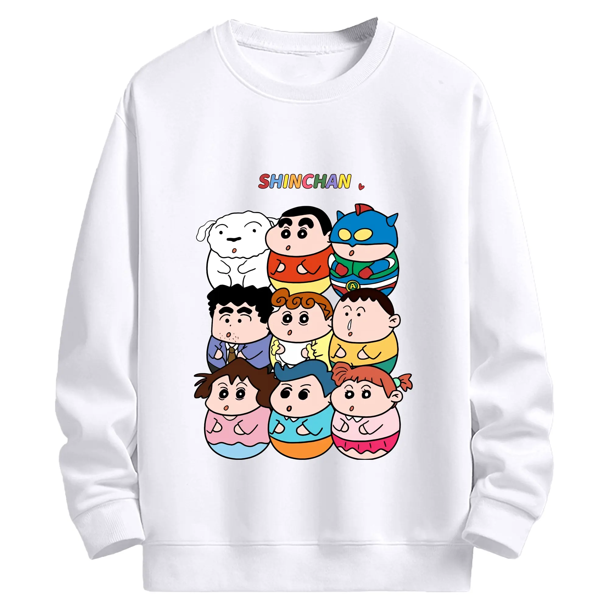 クレヨンしんちゃん グッズ 野原 しんのすけ - 高品質 クルーネック スウェット ・ コットン59％ ポリエステル41％ ・ ユニセックス 長袖 トレーナー ・ カジュアル デイリー スポーツ 散歩用