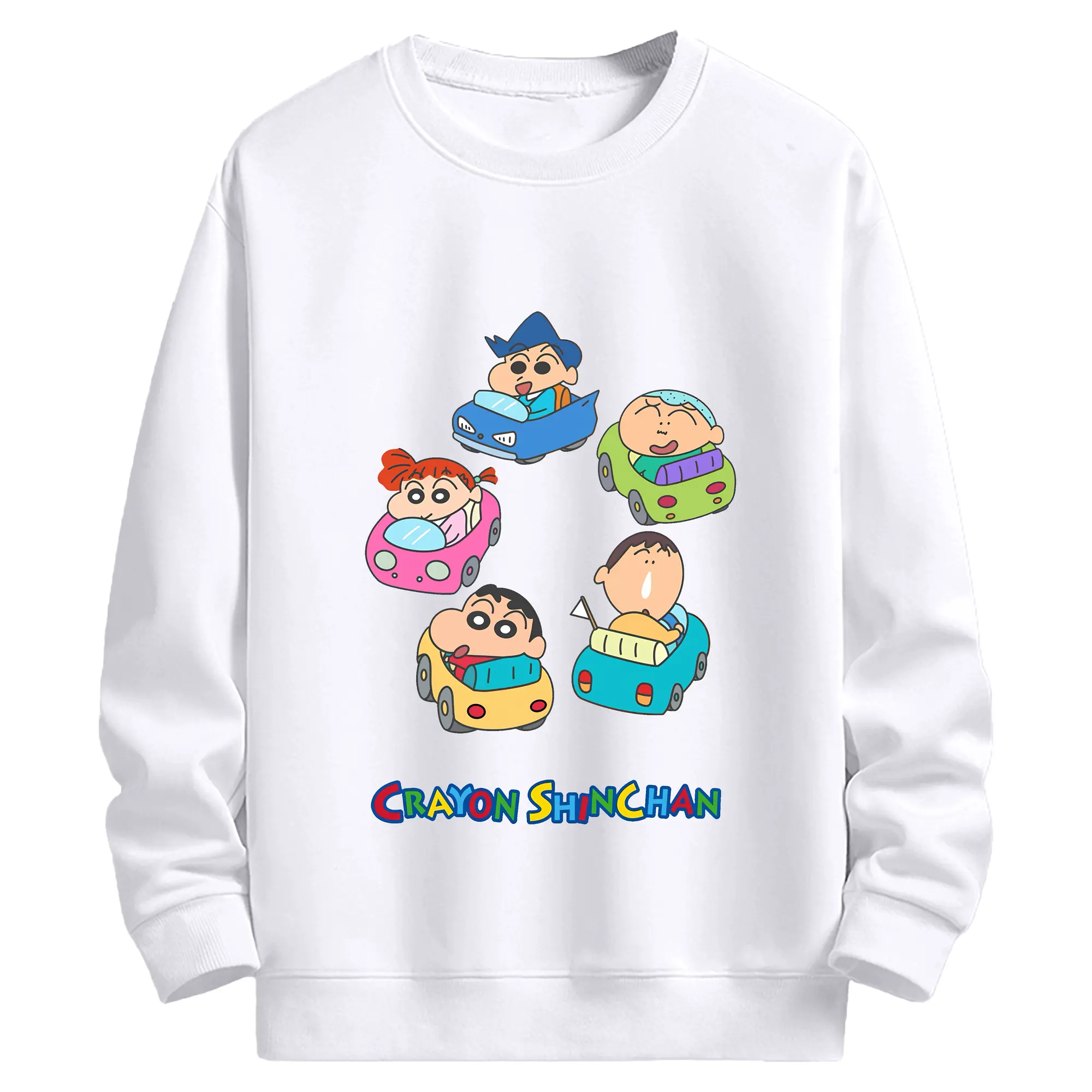 クレヨンしんちゃん グッズ 野原 しんのすけ - 高品質 クルーネック スウェット ・ コットン59％ ポリエステル41％ ・ ユニセックス 長袖 トレーナー ・ カジュアル デイリー スポーツ 散歩用