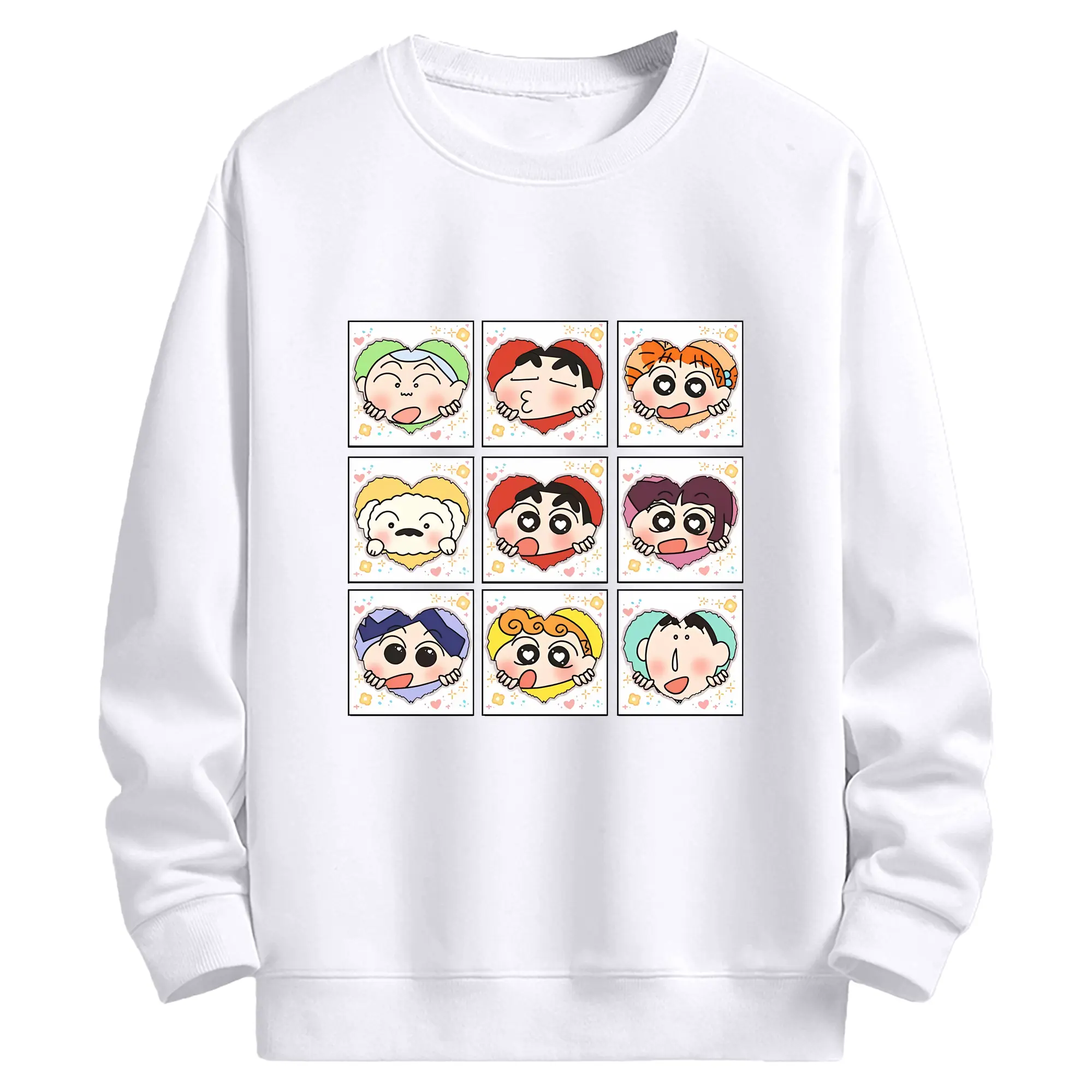 クレヨンしんちゃん グッズ 野原 しんのすけ - 高品質 クルーネック スウェット ・ コットン59％ ポリエステル41％ ・ ユニセックス 長袖 トレーナー ・ カジュアル デイリー スポーツ 散歩用