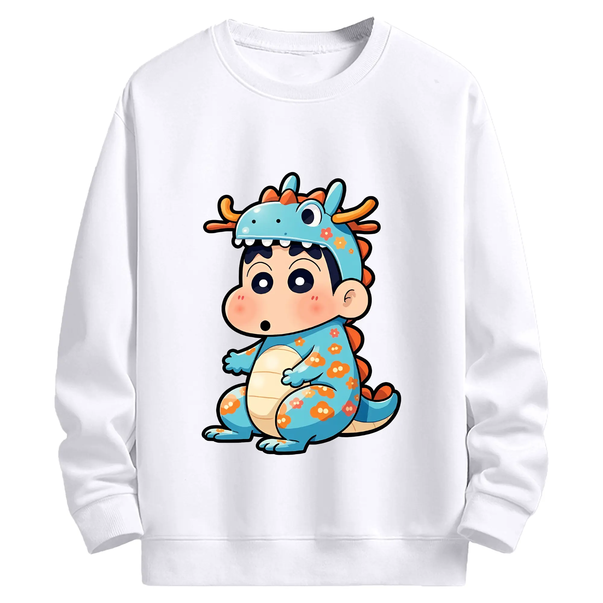 クレヨンしんちゃん グッズ 野原 しんのすけ - 高品質 クルーネック スウェット ・ コットン59％ ポリエステル41％ ・ ユニセックス 長袖 トレーナー ・ カジュアル デイリー スポーツ 散歩用