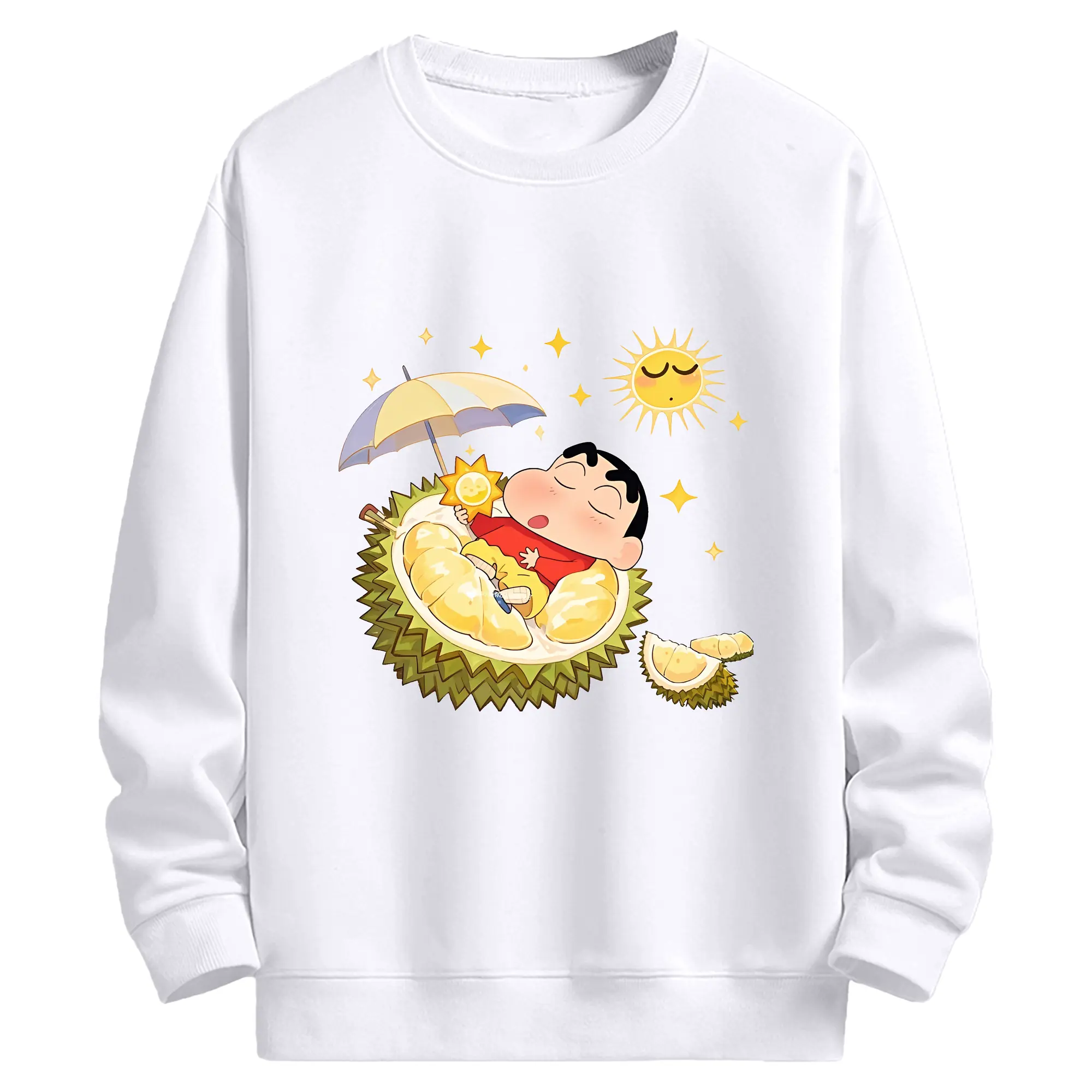 クレヨンしんちゃん グッズ 野原 しんのすけ - 高品質 クルーネック スウェット ・ コットン59％ ポリエステル41％ ・ ユニセックス 長袖 トレーナー ・ カジュアル デイリー スポーツ 散歩用