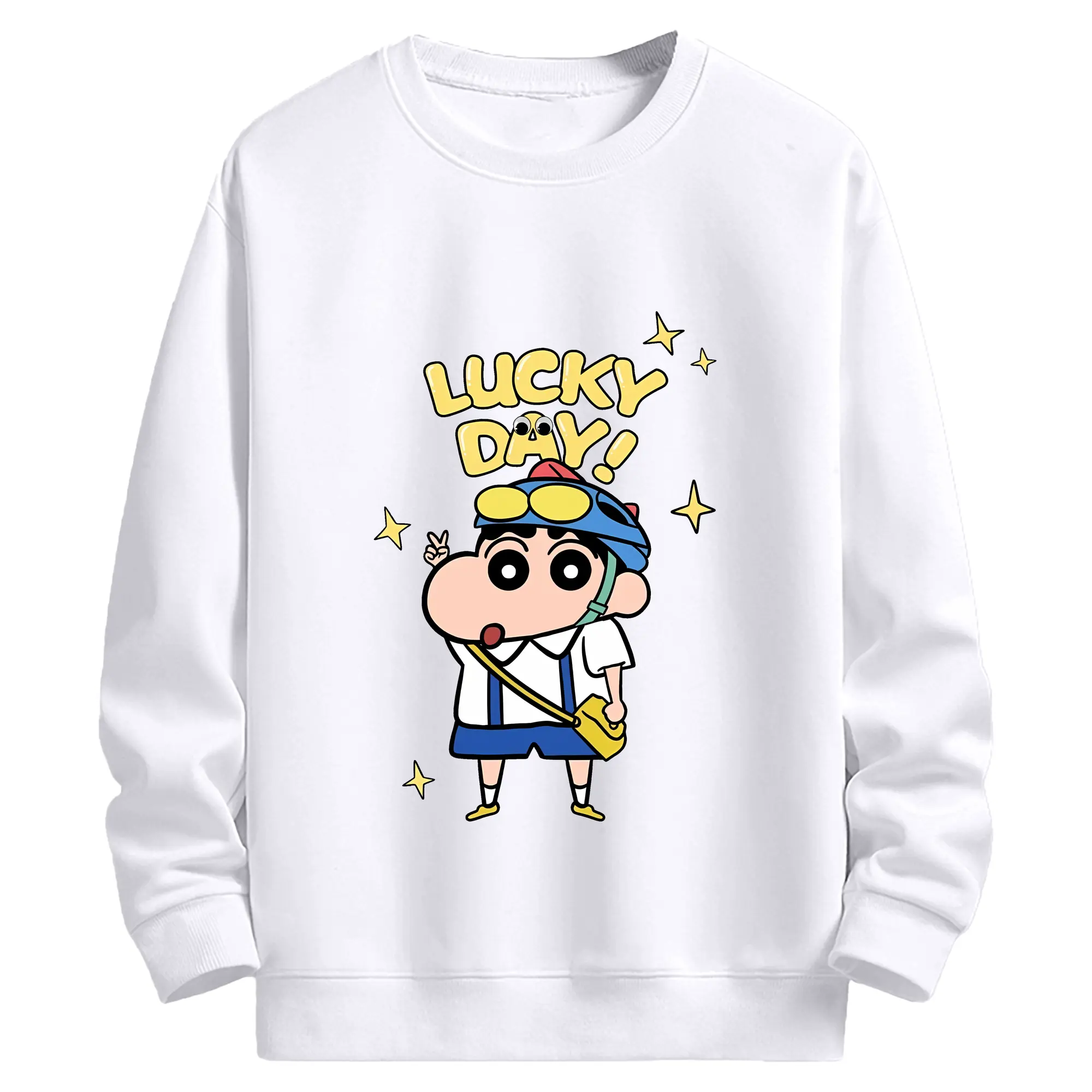 クレヨンしんちゃん グッズ 野原 しんのすけ - 高品質 クルーネック スウェット ・ コットン59％ ポリエステル41％ ・ ユニセックス 長袖 トレーナー ・ カジュアル デイリー スポーツ 散歩用