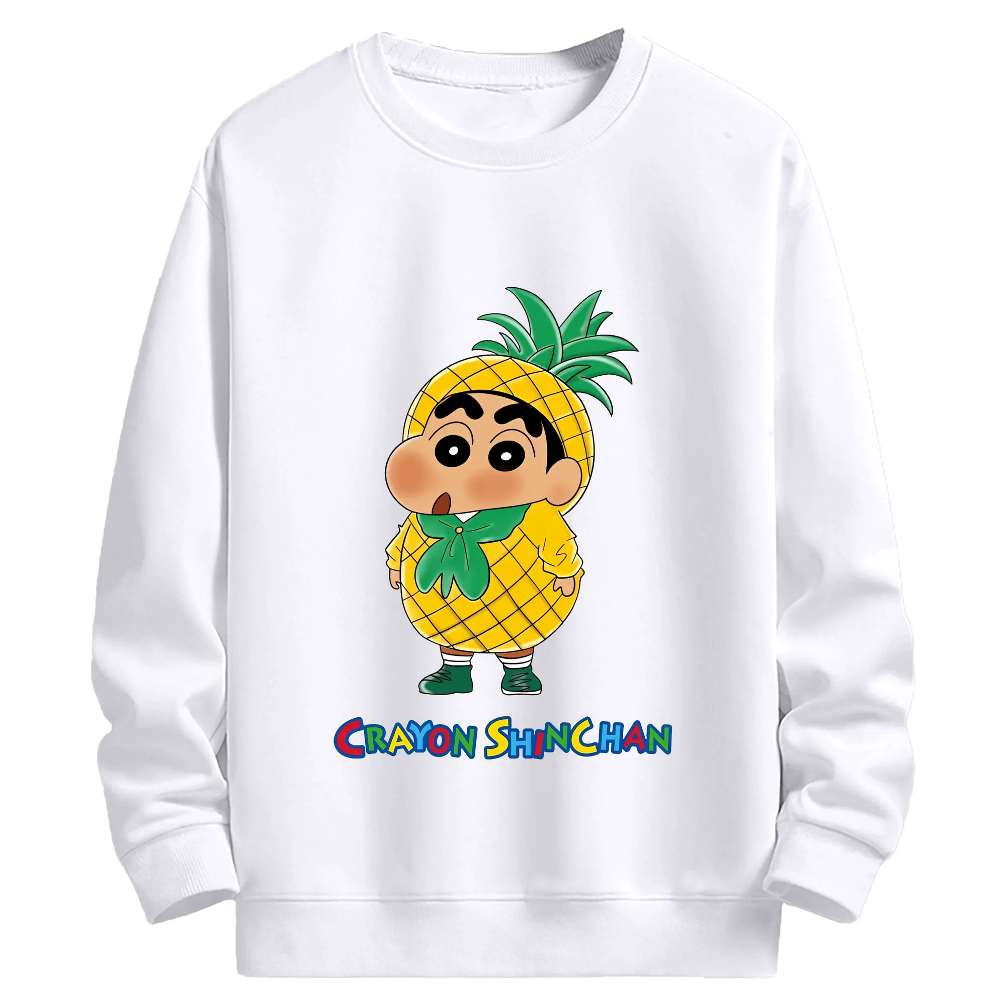クレヨンしんちゃん グッズ 野原 しんのすけ - 高品質 クルーネック スウェット ・ コットン59％ ポリエステル41％ ・ ユニセックス 長袖 トレーナー ・ カジュアル デイリー スポーツ 散歩用
