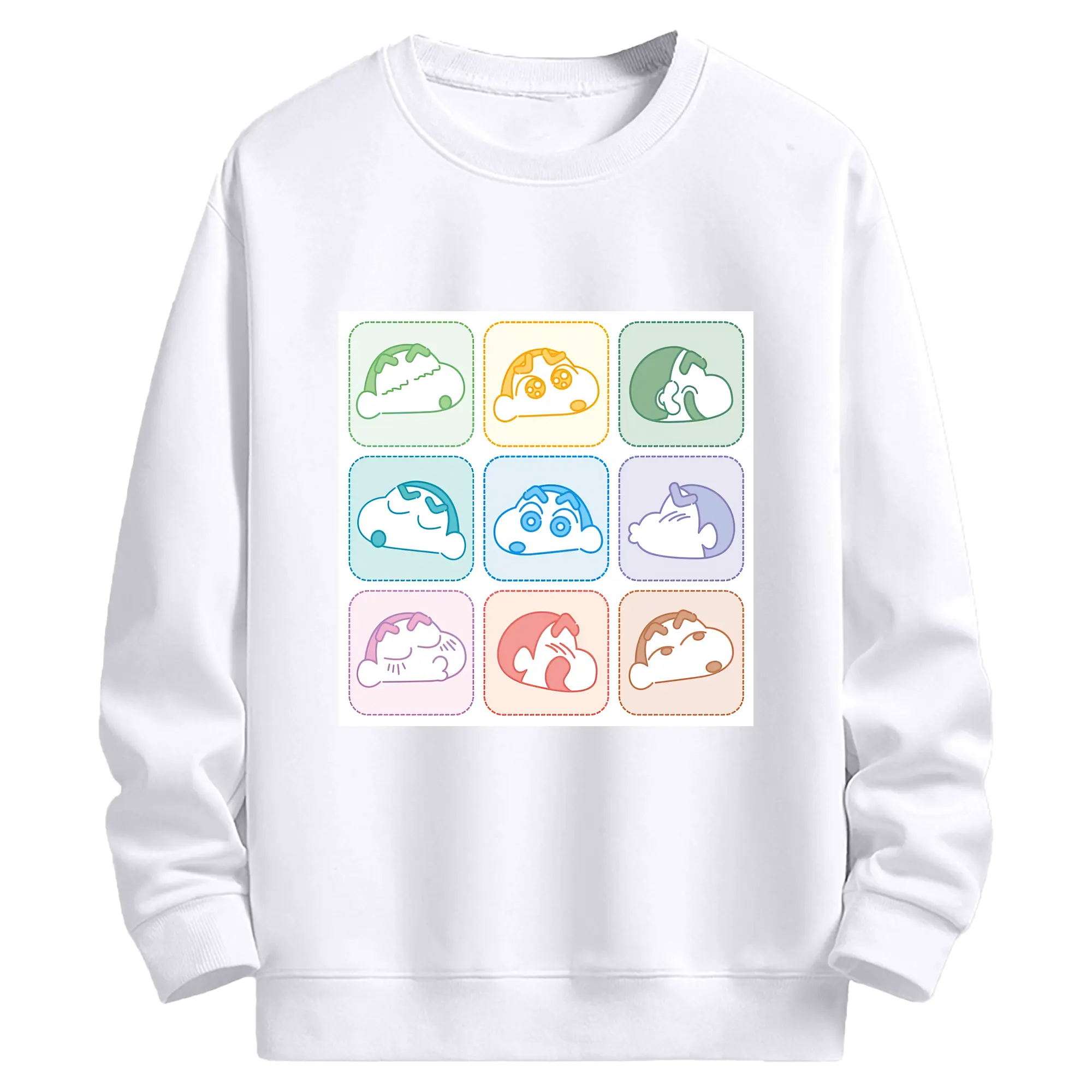 クレヨンしんちゃん グッズ 野原 しんのすけ - 高品質 クルーネック スウェット ・ コットン59％ ポリエステル41％ ・ ユニセックス 長袖 トレーナー ・ カジュアル デイリー スポーツ 散歩用