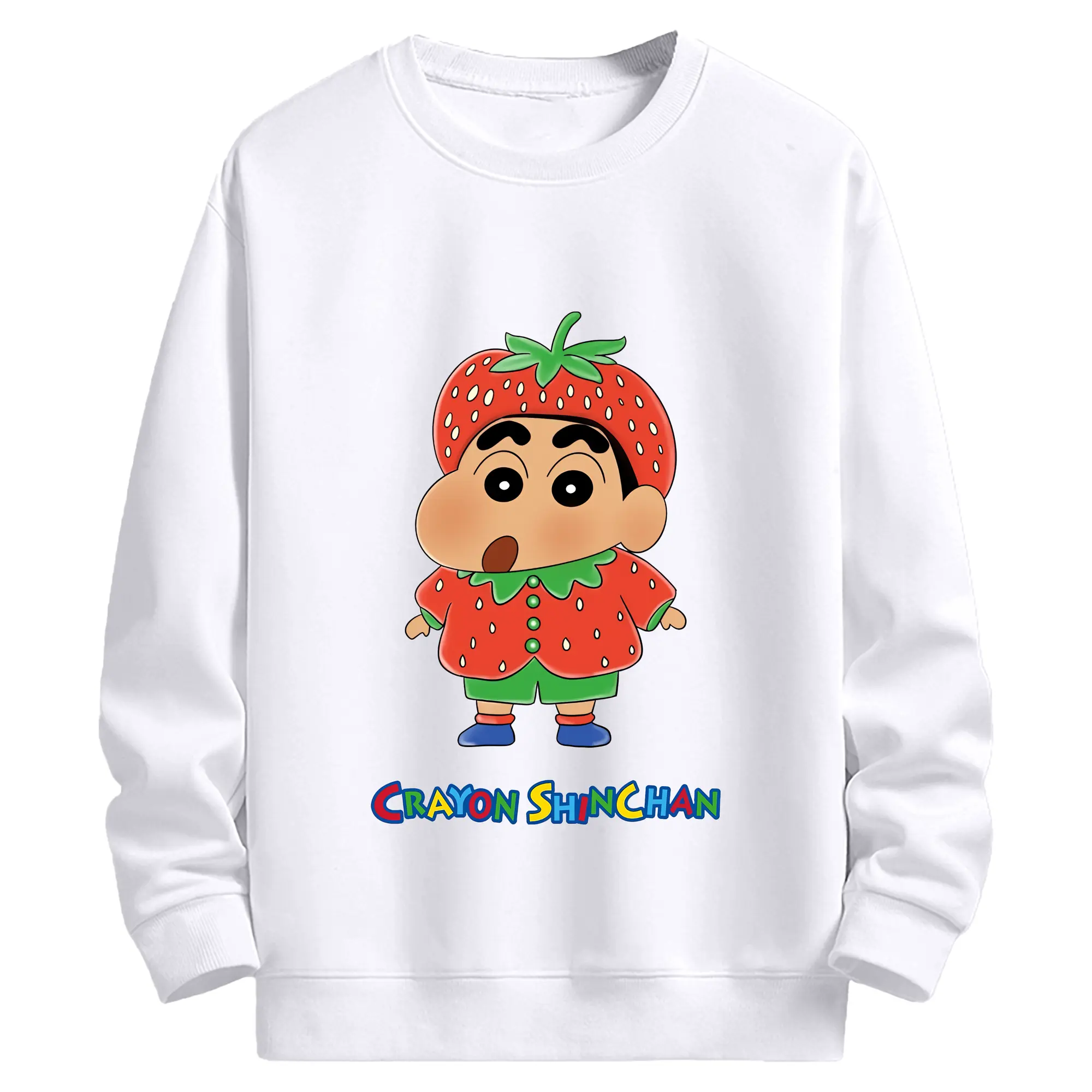 クレヨンしんちゃん グッズ 野原 しんのすけ - 高品質 クルーネック スウェット ・ コットン59％ ポリエステル41％ ・ ユニセックス 長袖 トレーナー ・ カジュアル デイリー スポーツ 散歩用