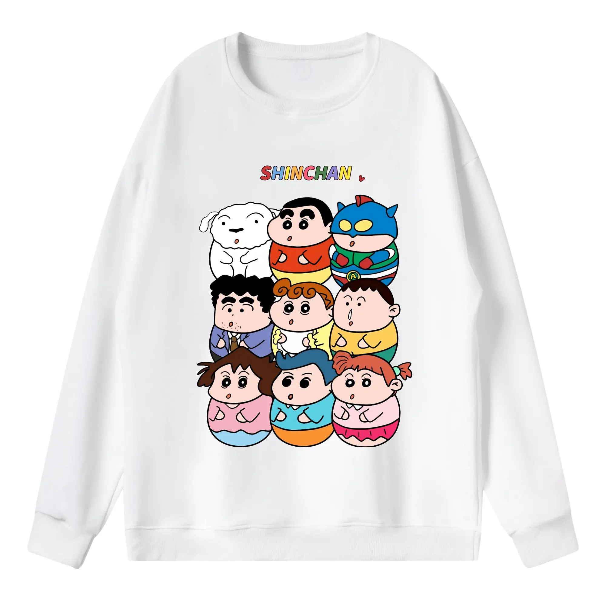 クレヨンしんちゃん グッズ 野原 しんのすけ - 薄手 クルーネック スウェット 裏毛260g · ポリエステル 春秋向け カジュアル 男女兼用 · トレーナー デイリー スポーツ 散歩に最適