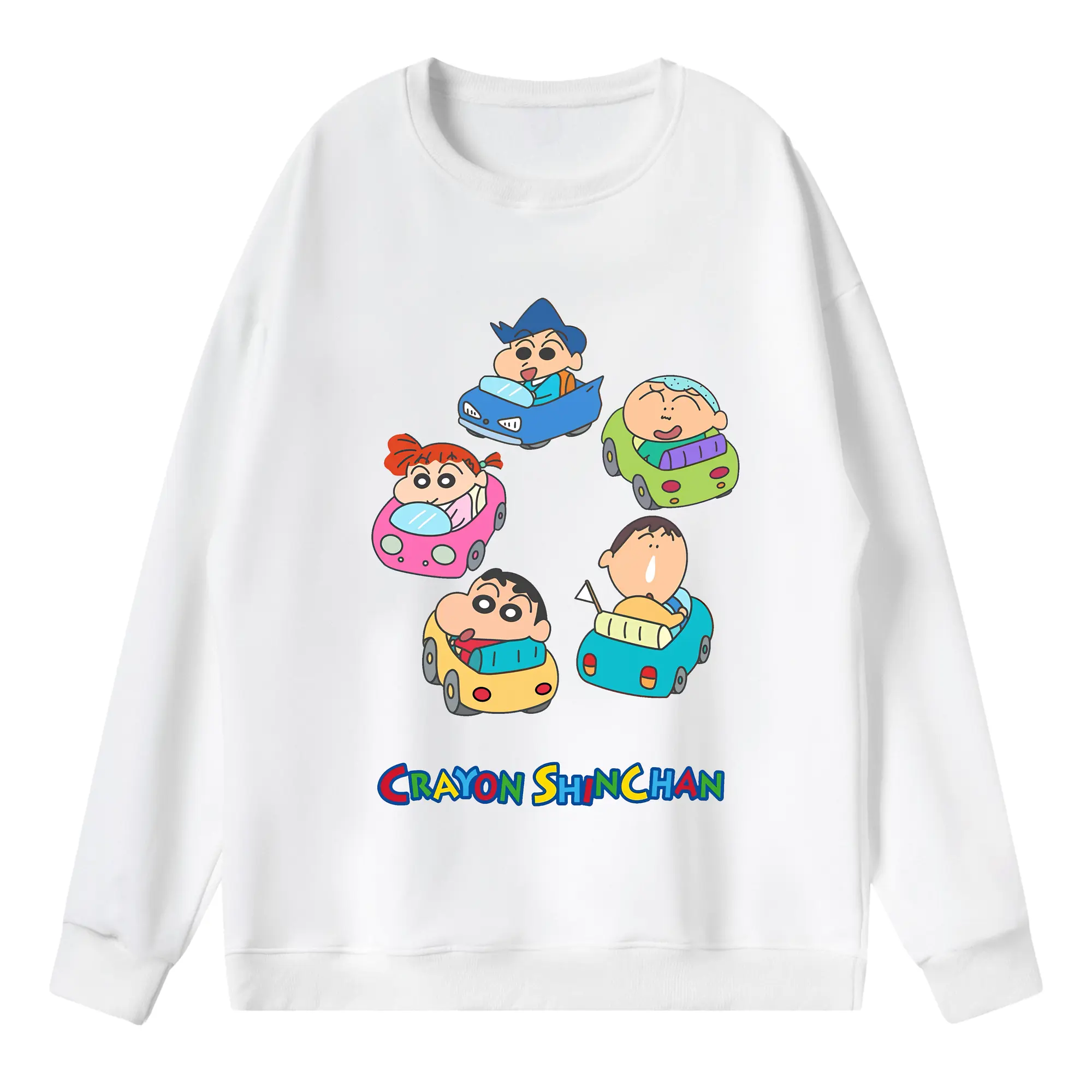 クレヨンしんちゃん グッズ 野原 しんのすけ - 薄手 クルーネック スウェット 裏毛260g · ポリエステル 春秋向け カジュアル 男女兼用 · トレーナー デイリー スポーツ 散歩に最適