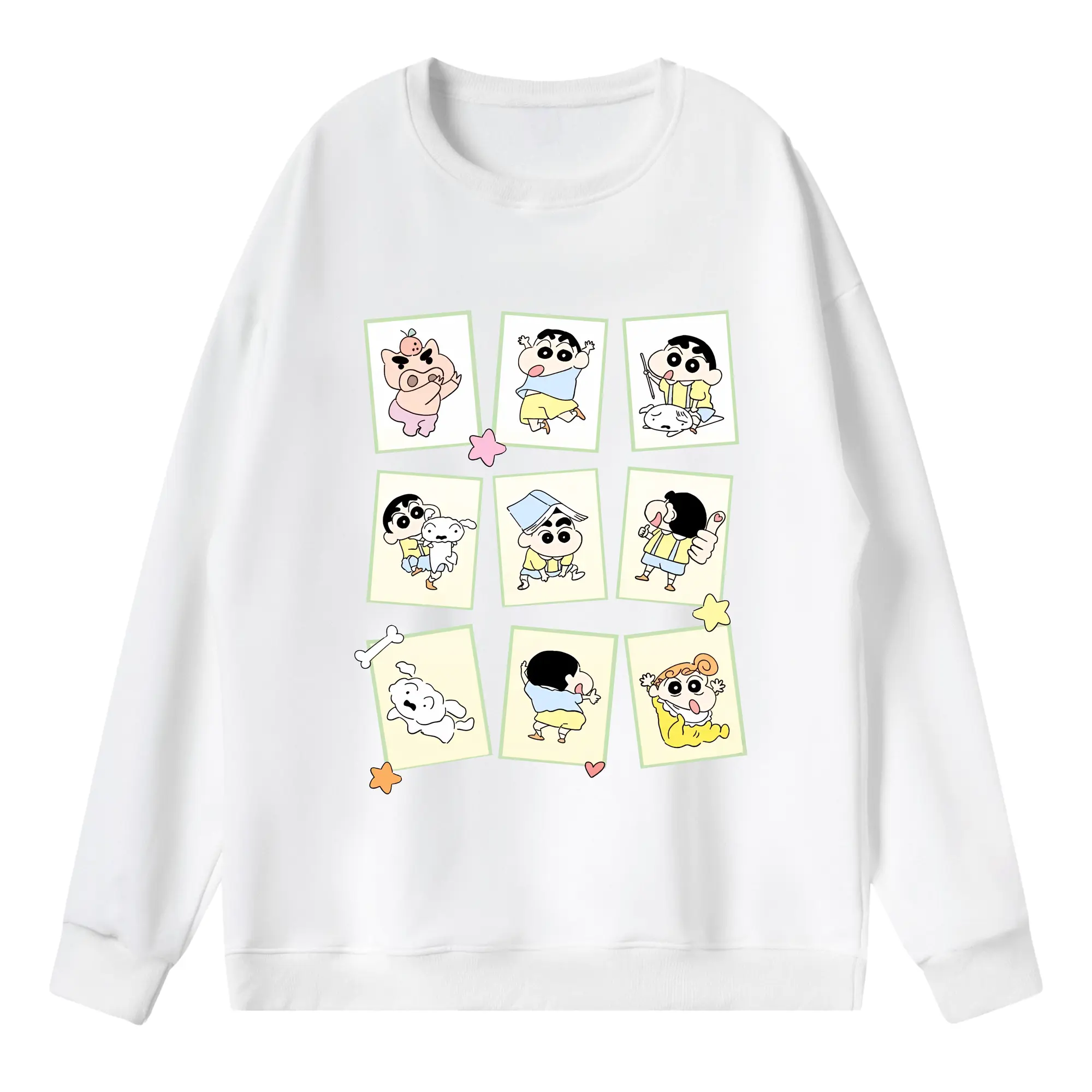 クレヨンしんちゃん グッズ 野原 しんのすけ - 薄手 クルーネック スウェット 裏毛260g · ポリエステル 春秋向け カジュアル 男女兼用 · トレーナー デイリー スポーツ 散歩に最適