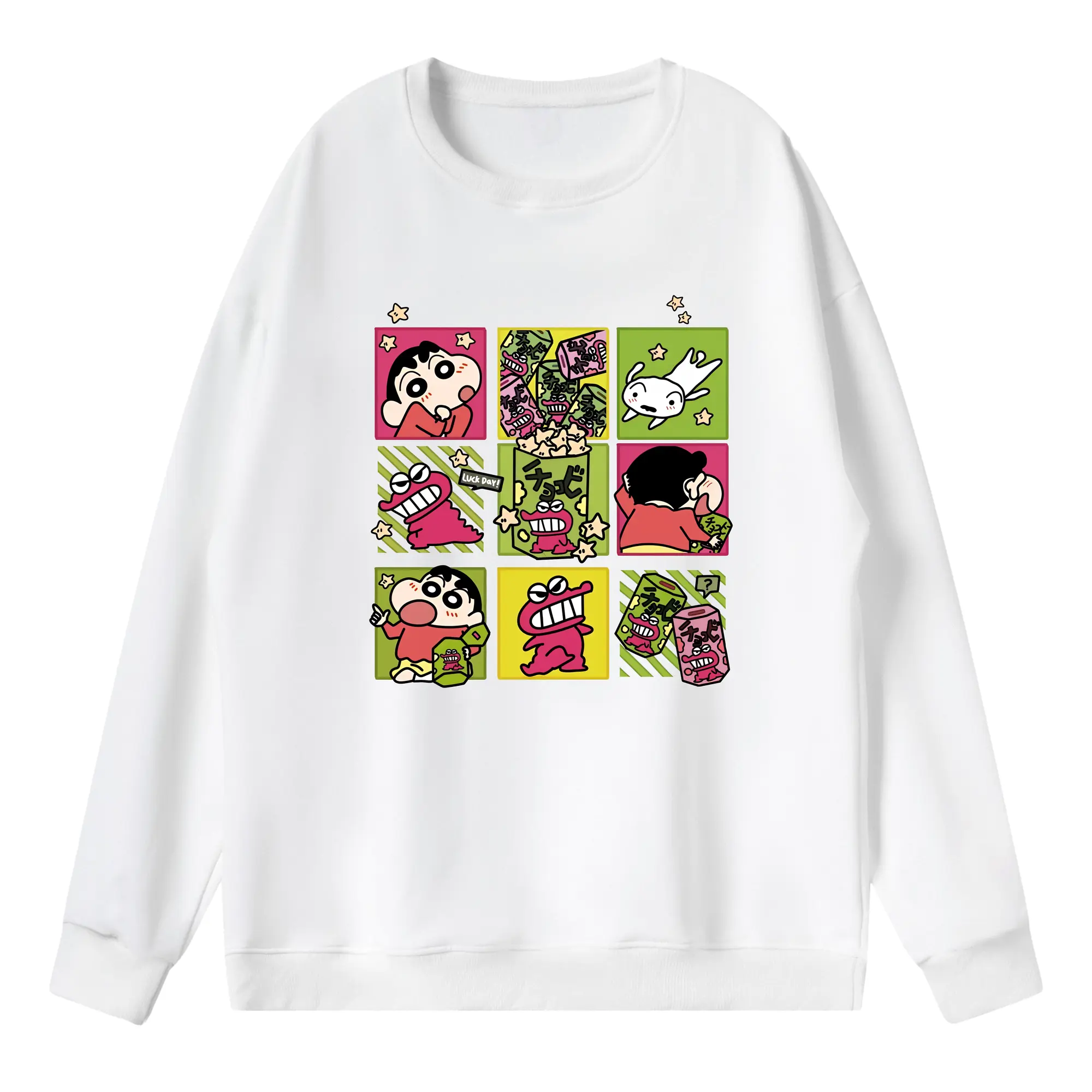 クレヨンしんちゃん グッズ 野原 しんのすけ - 薄手 クルーネック スウェット 裏毛260g · ポリエステル 春秋向け カジュアル 男女兼用 · トレーナー デイリー スポーツ 散歩に最適