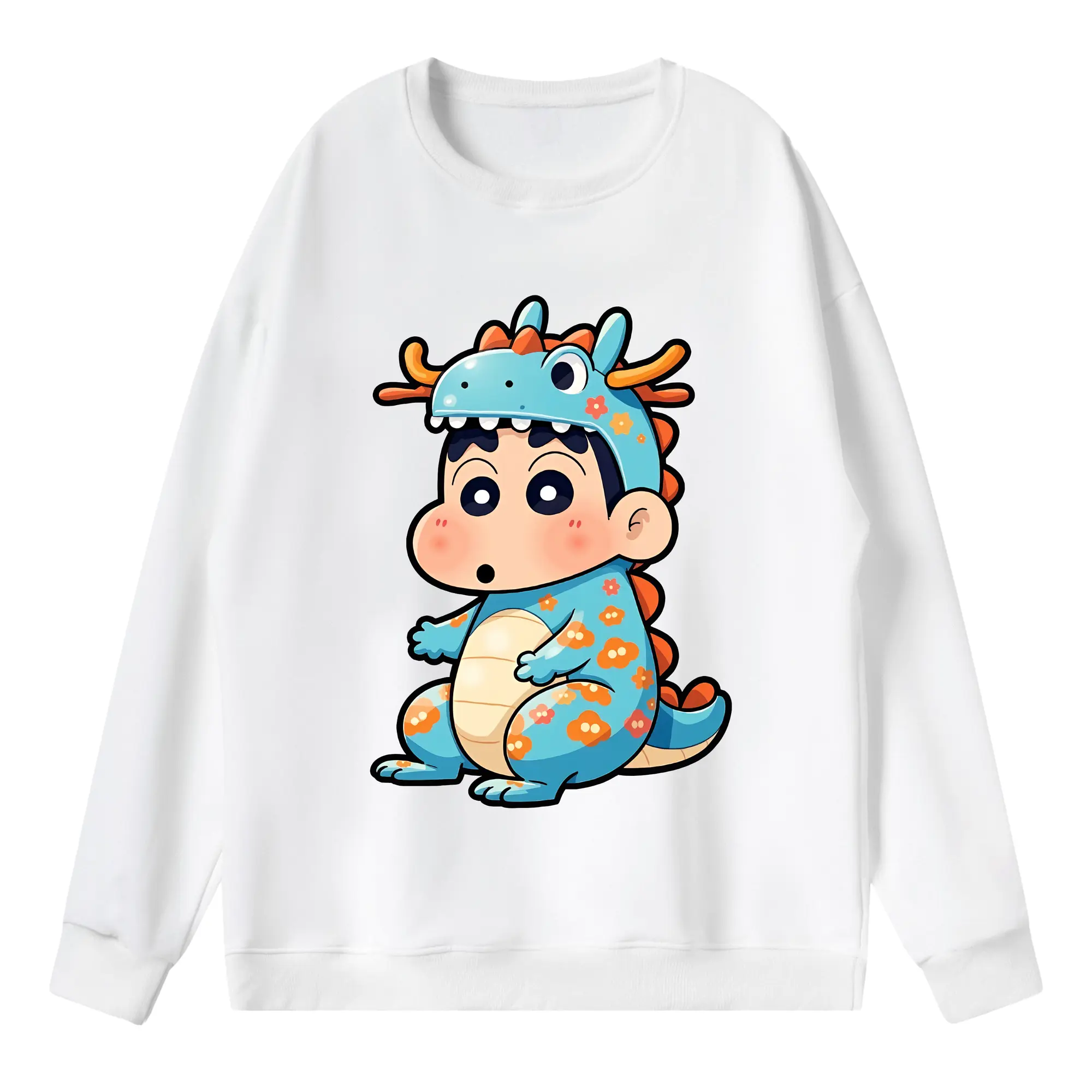 クレヨンしんちゃん グッズ 野原 しんのすけ - 薄手 クルーネック スウェット 裏毛260g · ポリエステル 春秋向け カジュアル 男女兼用 · トレーナー デイリー スポーツ 散歩に最適