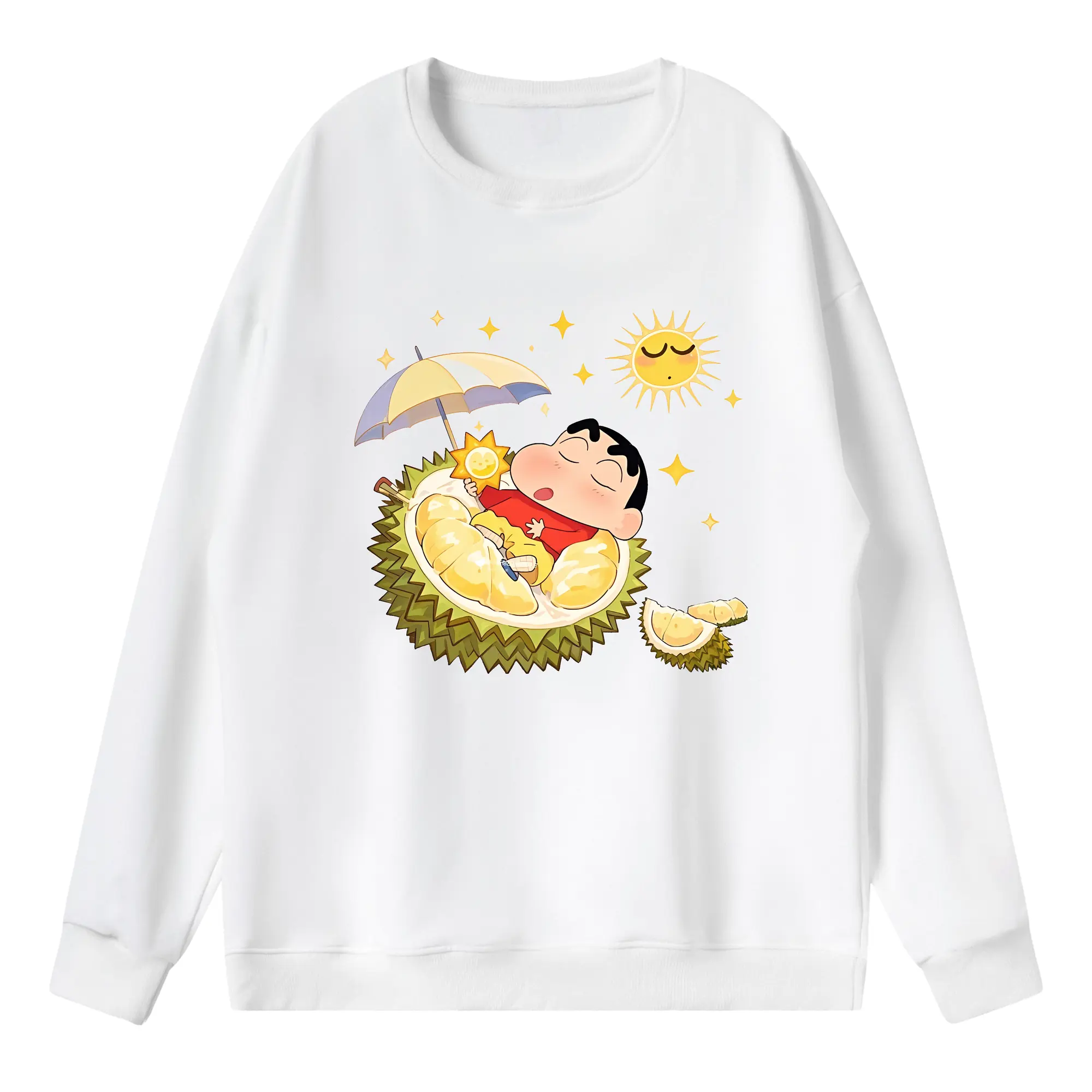 クレヨンしんちゃん グッズ 野原 しんのすけ - 薄手 クルーネック スウェット 裏毛260g · ポリエステル 春秋向け カジュアル 男女兼用 · トレーナー デイリー スポーツ 散歩に最適