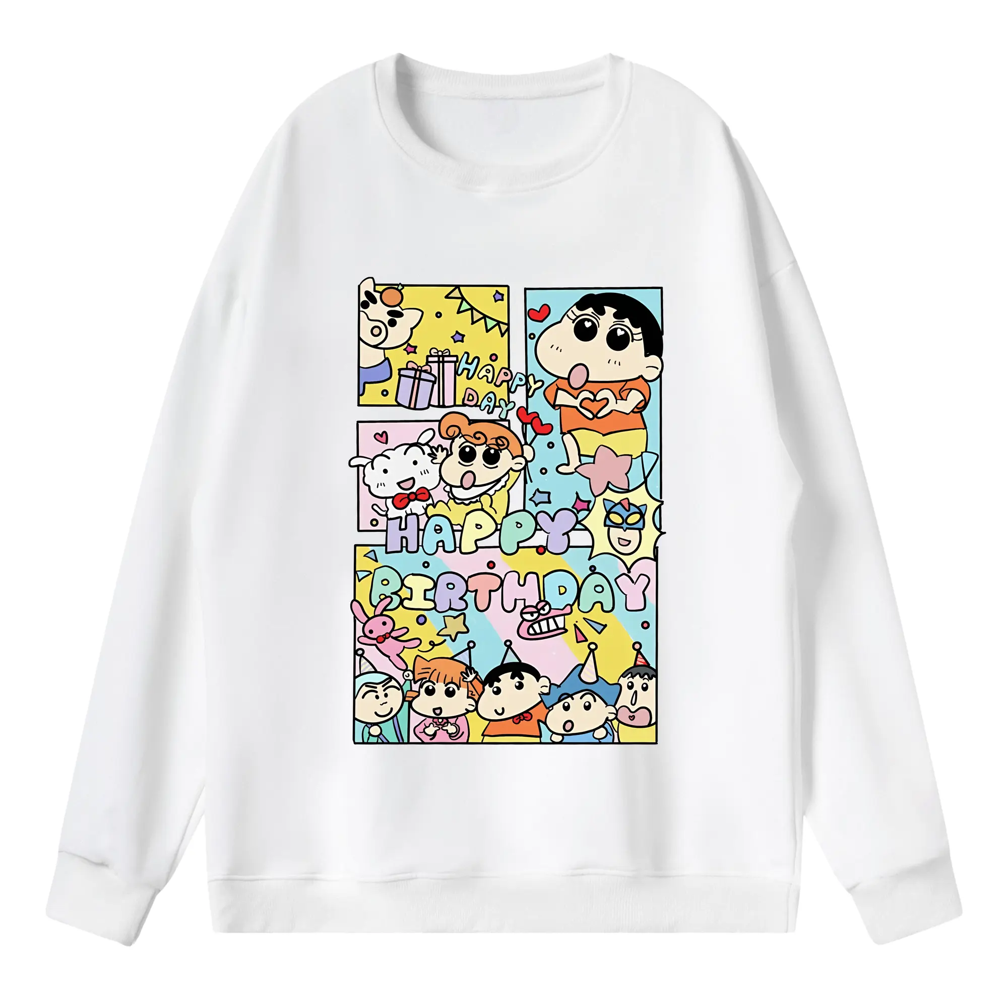 クレヨンしんちゃん グッズ 野原 しんのすけ - 薄手 クルーネック スウェット 裏毛260g · ポリエステル 春秋向け カジュアル 男女兼用 · トレーナー デイリー スポーツ 散歩に最適