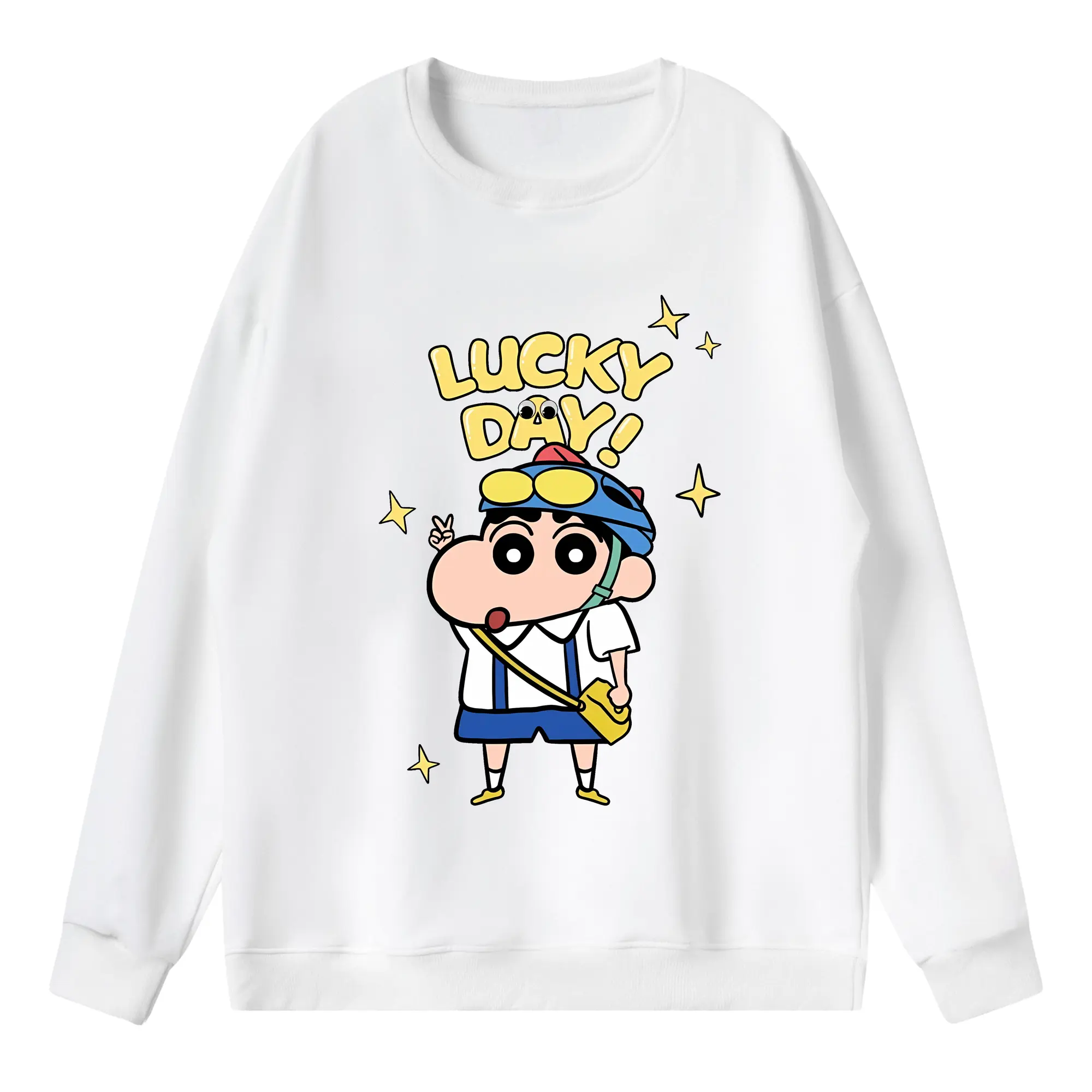 クレヨンしんちゃん グッズ 野原 しんのすけ - 薄手 クルーネック スウェット 裏毛260g · ポリエステル 春秋向け カジュアル 男女兼用 · トレーナー デイリー スポーツ 散歩に最適