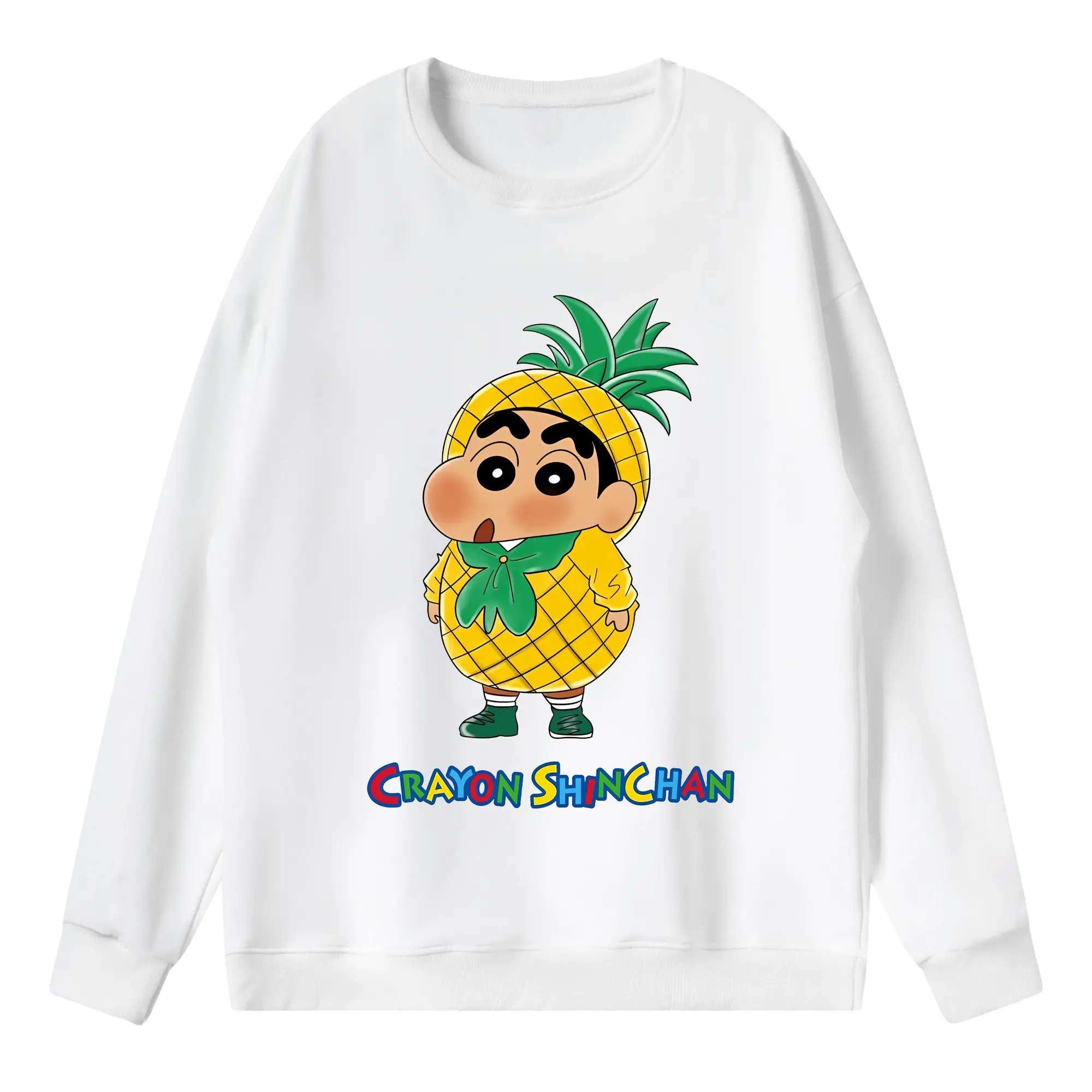 クレヨンしんちゃん グッズ 野原 しんのすけ - 薄手 クルーネック スウェット 裏毛260g · ポリエステル 春秋向け カジュアル 男女兼用 · トレーナー デイリー スポーツ 散歩に最適