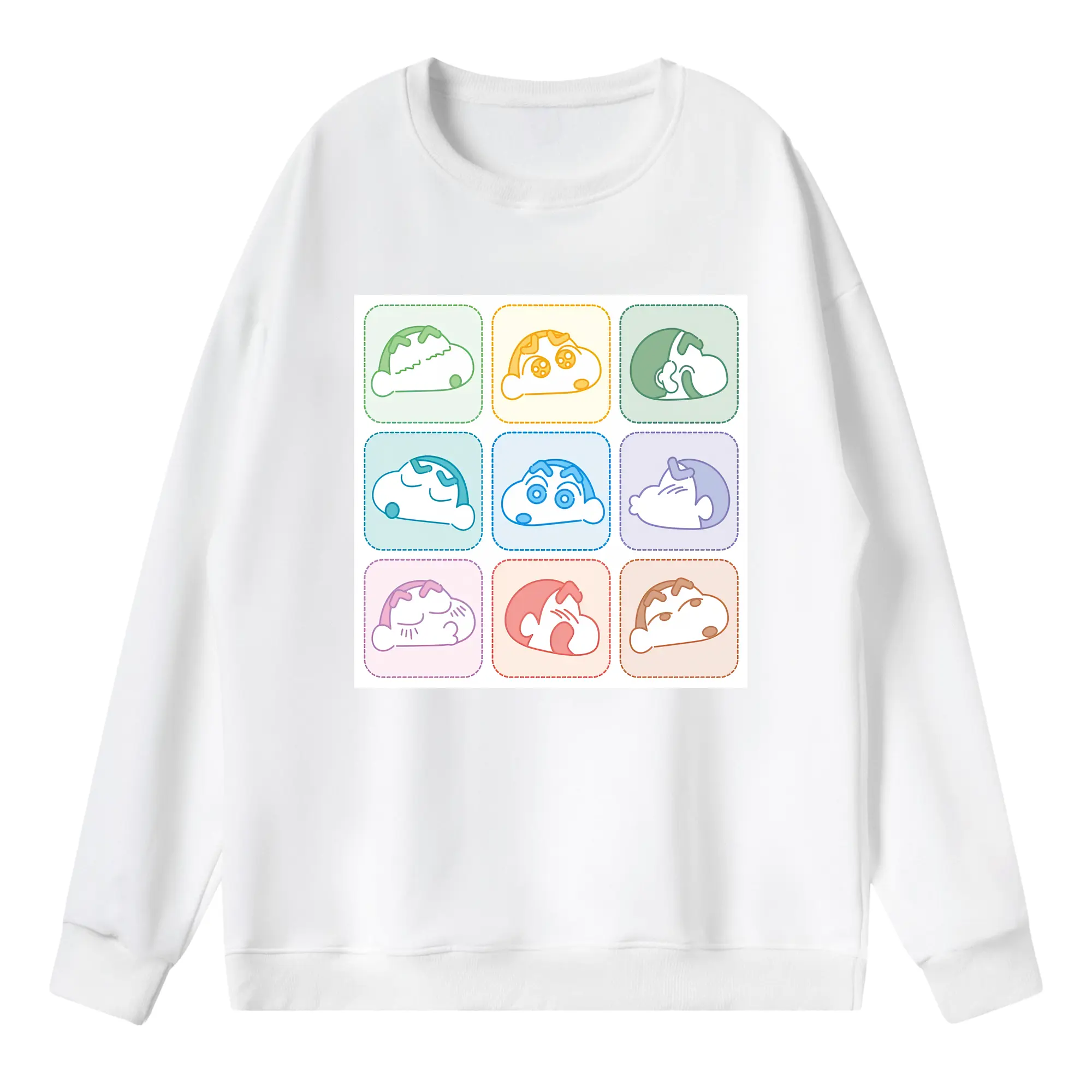 クレヨンしんちゃん グッズ 野原 しんのすけ - 薄手 クルーネック スウェット 裏毛260g · ポリエステル 春秋向け カジュアル 男女兼用 · トレーナー デイリー スポーツ 散歩に最適