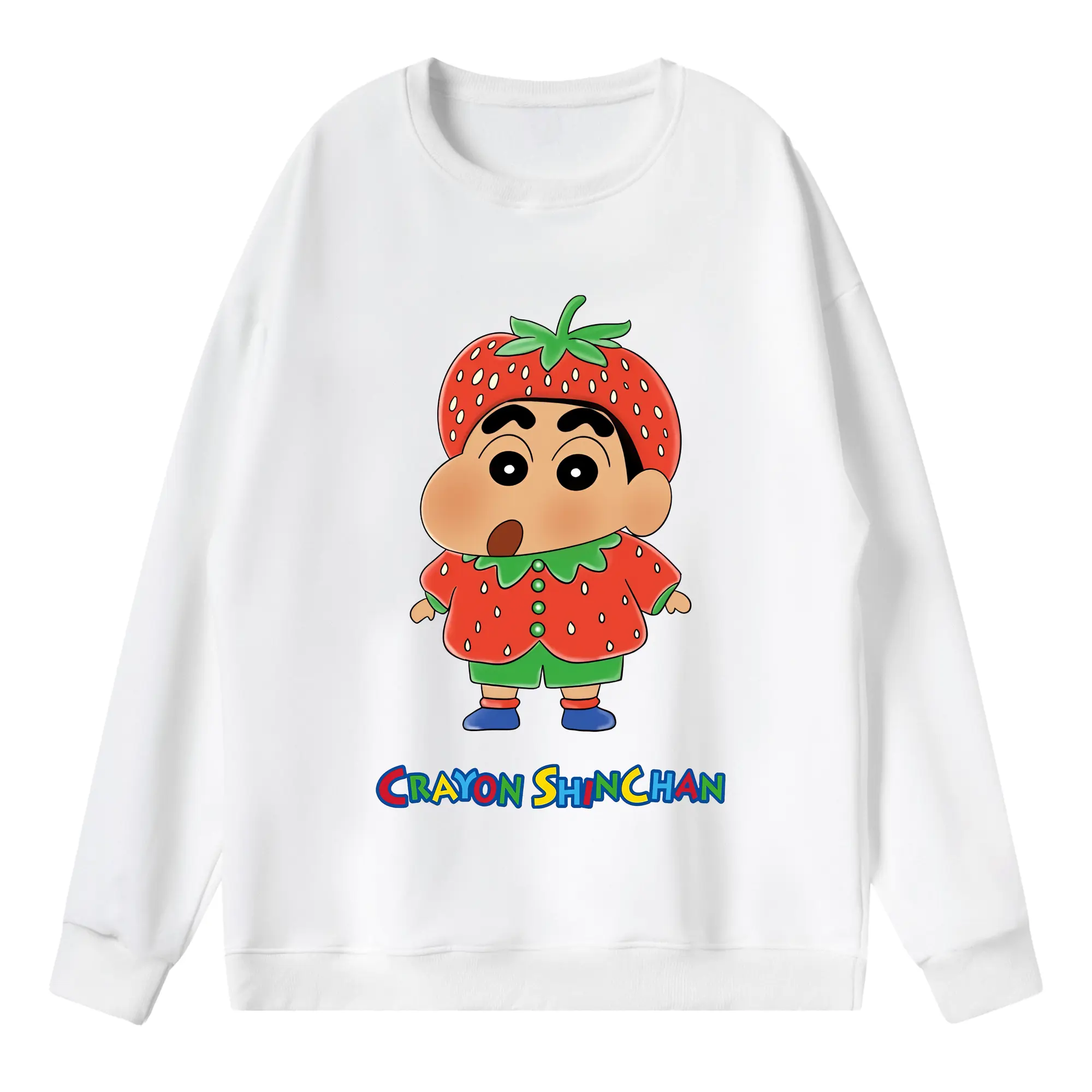 クレヨンしんちゃん グッズ 野原 しんのすけ - 薄手 クルーネック スウェット 裏毛260g · ポリエステル 春秋向け カジュアル 男女兼用 · トレーナー デイリー スポーツ 散歩に最適