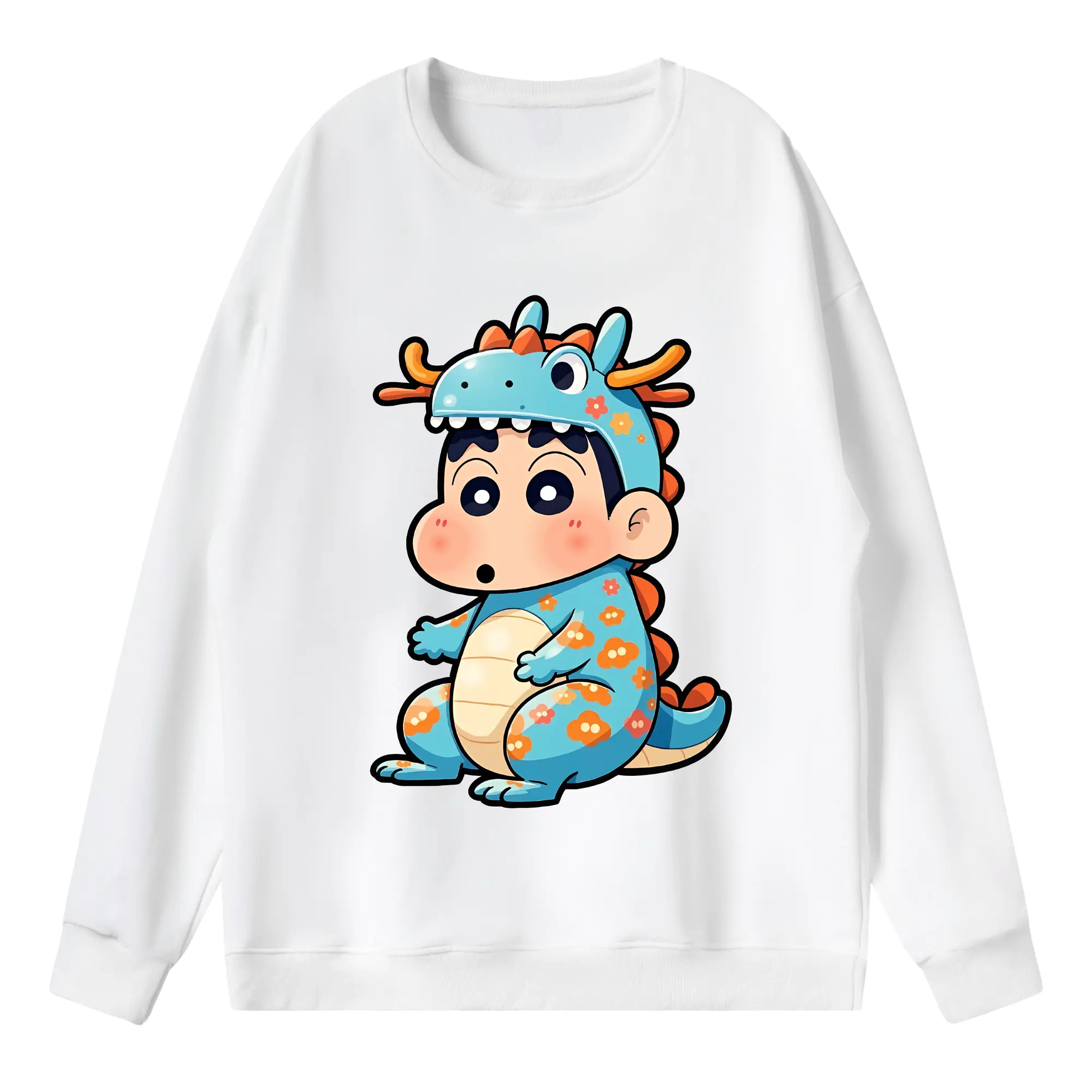 クレヨンしんちゃん グッズ 野原 しんのすけ - 薄手 クルーネック スウェット 裏毛260g · ポリエステル 春秋向け カジュアル 男女兼用 · トレーナー デイリー スポーツ 散歩に最適