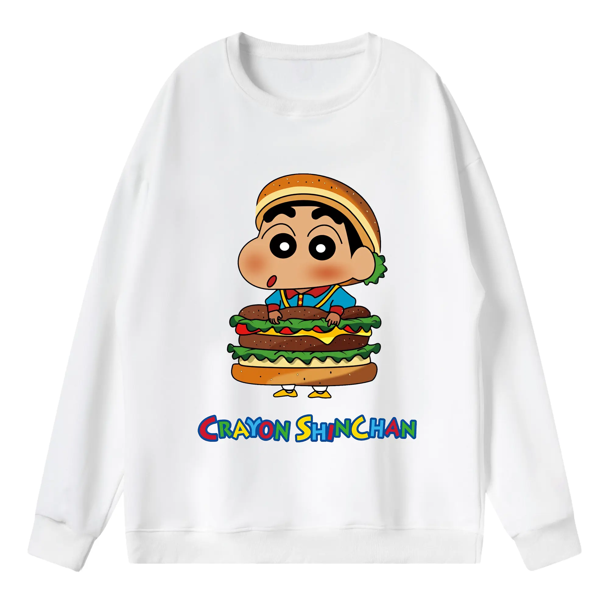 クレヨンしんちゃん グッズ 野原 しんのすけ - 薄手 クルーネック スウェット 裏毛260g · ポリエステル 春秋向け カジュアル 男女兼用 · トレーナー デイリー スポーツ 散歩に最適