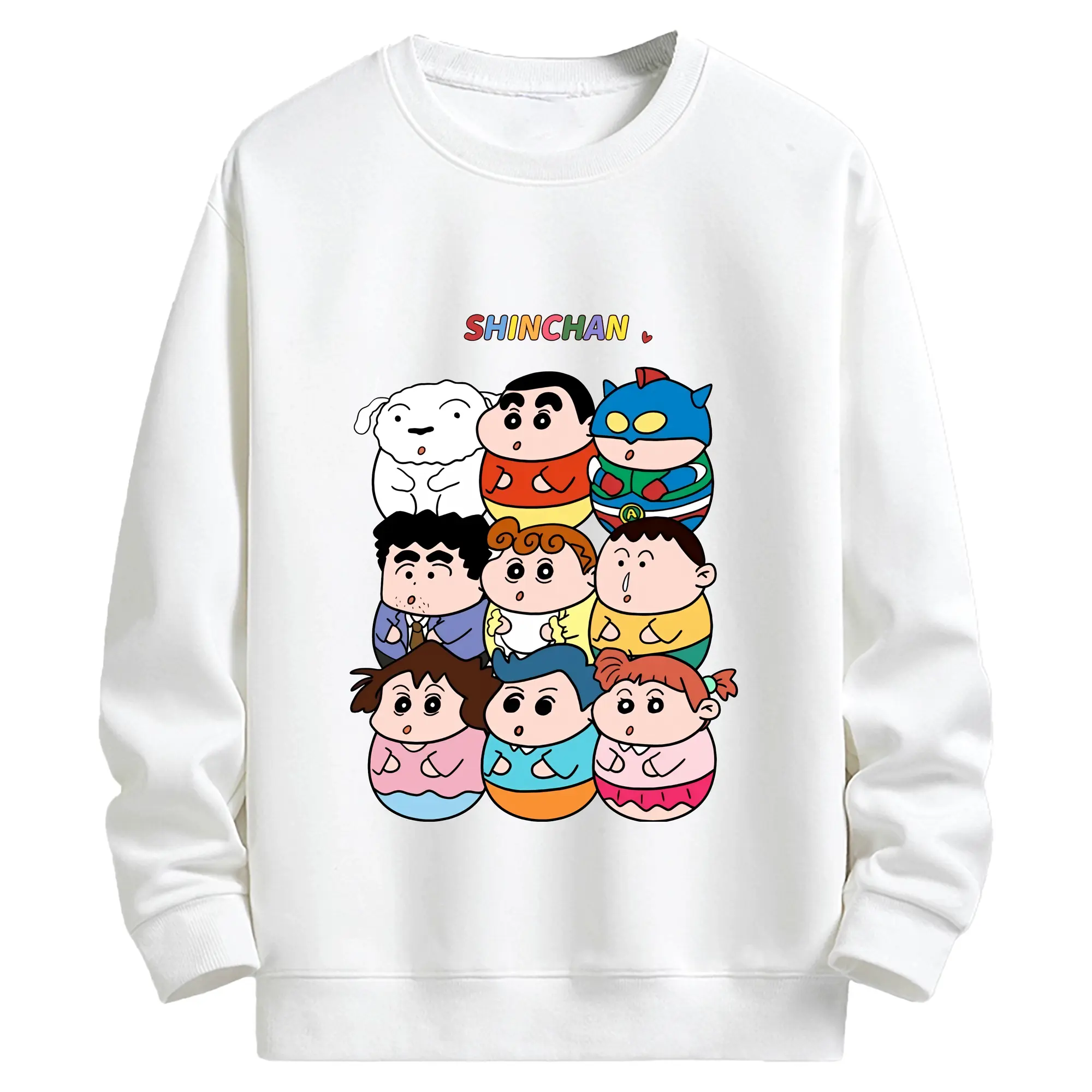 クレヨンしんちゃん グッズ 野原 しんのすけ - キッズ クルーネックスウェットシャツ ・ フロントプリント ・ 綿80％ ポリエステル20％ ・ 快適 通学 スポーツ 日常使い お散歩用