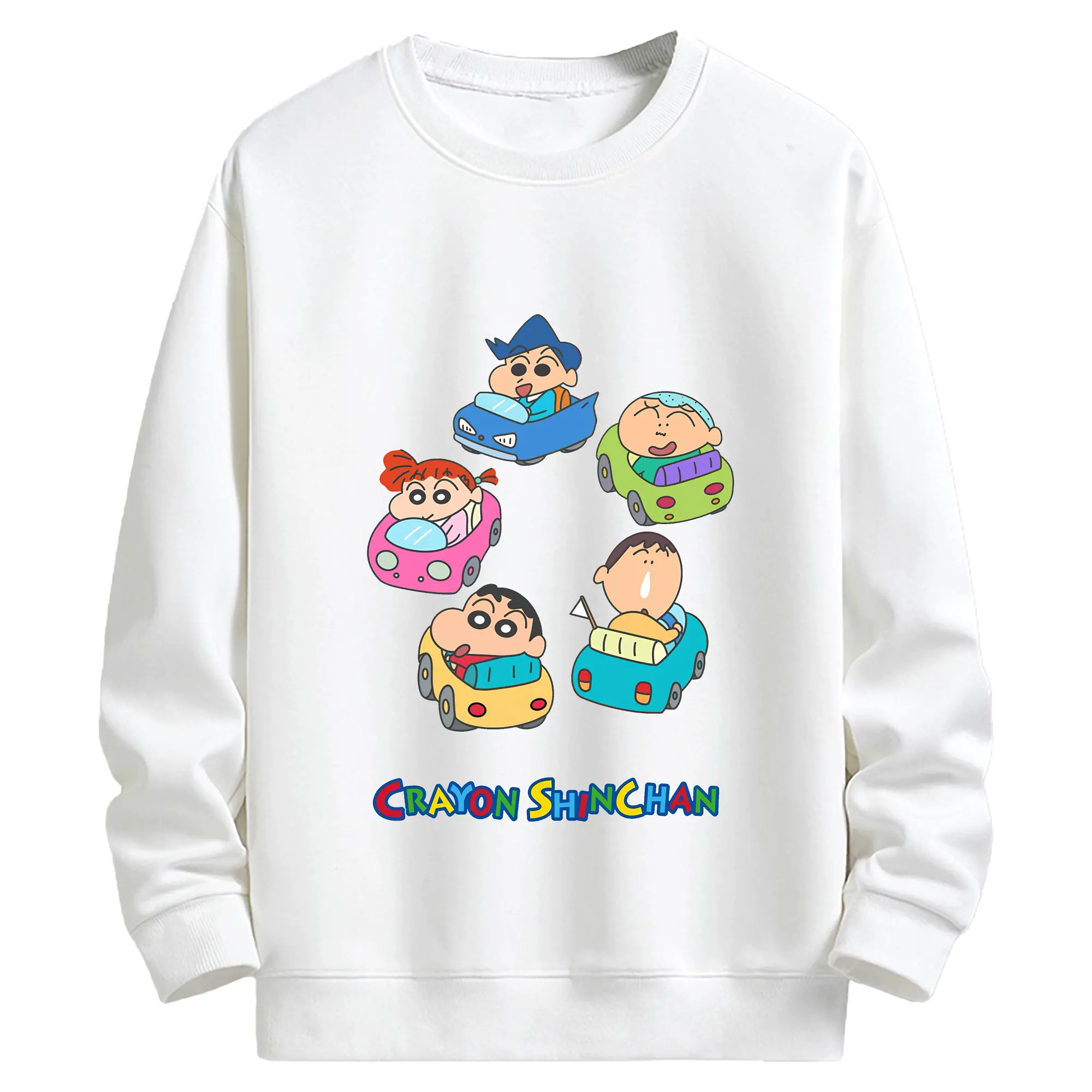 クレヨンしんちゃん グッズ 野原 しんのすけ - キッズ クルーネックスウェットシャツ ・ フロントプリント ・ 綿80％ ポリエステル20％ ・ 快適 通学 スポーツ 日常使い お散歩用