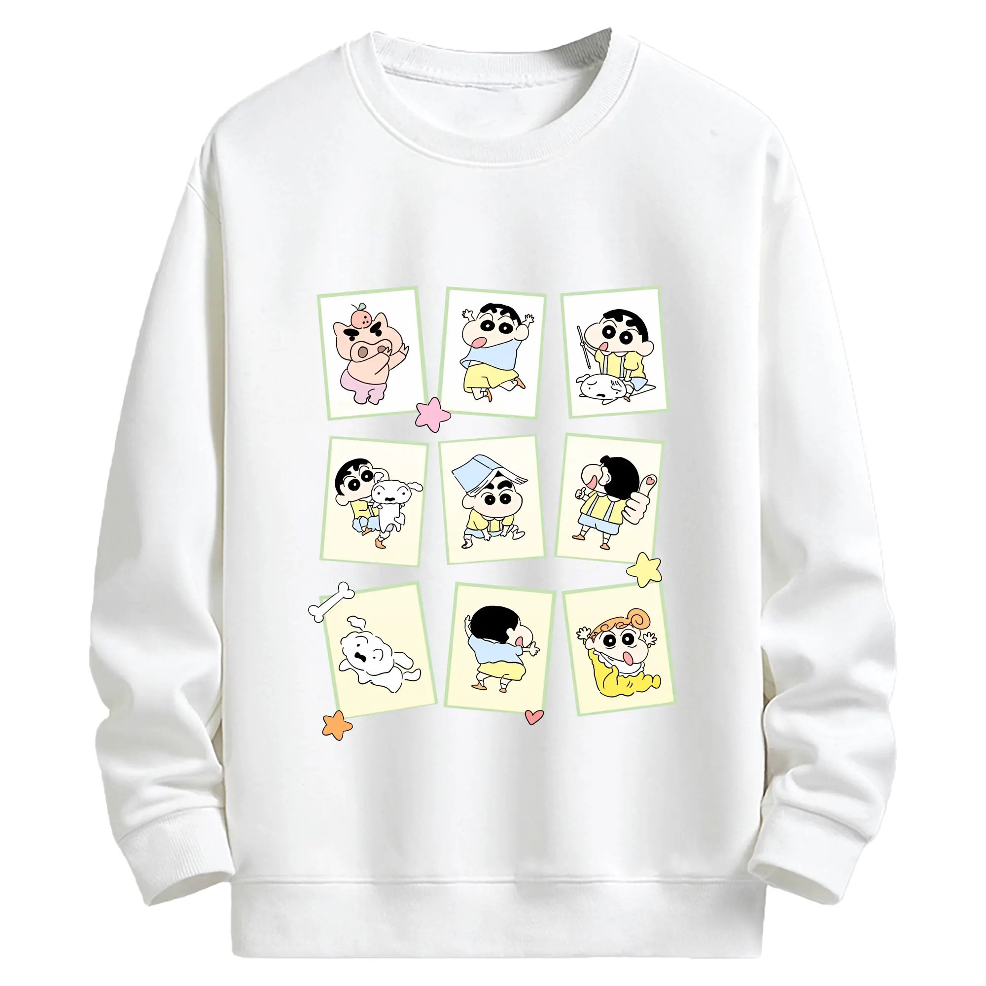 クレヨンしんちゃん グッズ 野原 しんのすけ - キッズ クルーネックスウェットシャツ ・ フロントプリント ・ 綿80％ ポリエステル20％ ・ 快適 通学 スポーツ 日常使い お散歩用