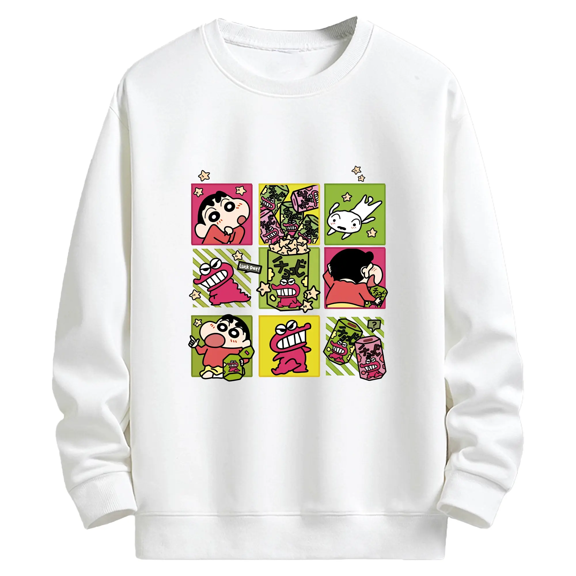 クレヨンしんちゃん グッズ 野原 しんのすけ - キッズ クルーネックスウェットシャツ ・ フロントプリント ・ 綿80％ ポリエステル20％ ・ 快適 通学 スポーツ 日常使い お散歩用