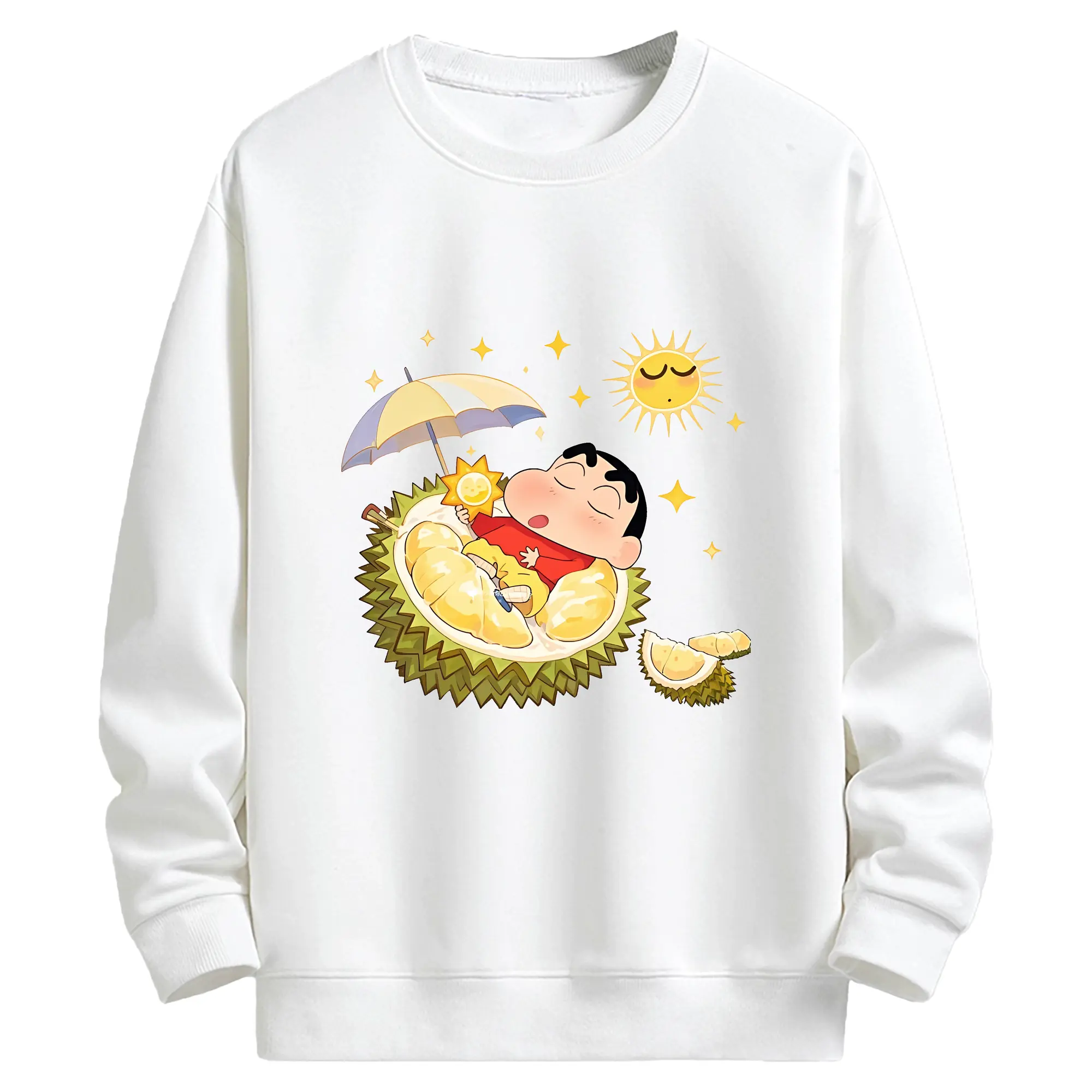 クレヨンしんちゃん グッズ 野原 しんのすけ - キッズ クルーネックスウェットシャツ ・ フロントプリント ・ 綿80％ ポリエステル20％ ・ 快適 通学 スポーツ 日常使い お散歩用