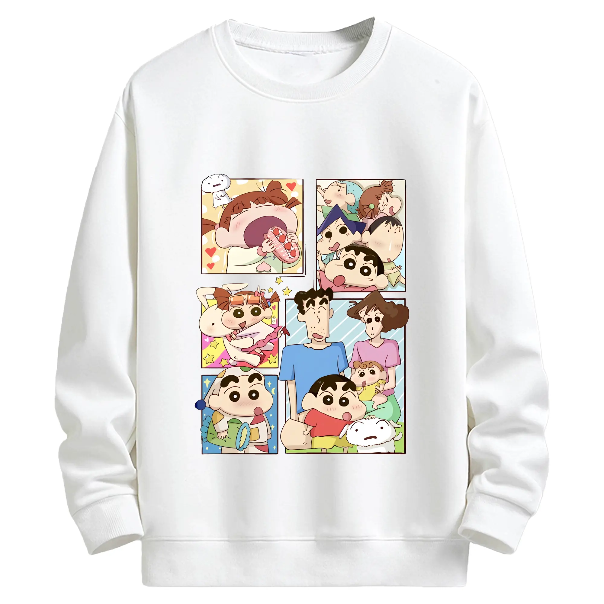 クレヨンしんちゃん グッズ 野原 しんのすけ - キッズ クルーネックスウェットシャツ ・ フロントプリント ・ 綿80％ ポリエステル20％ ・ 快適 通学 スポーツ 日常使い お散歩用