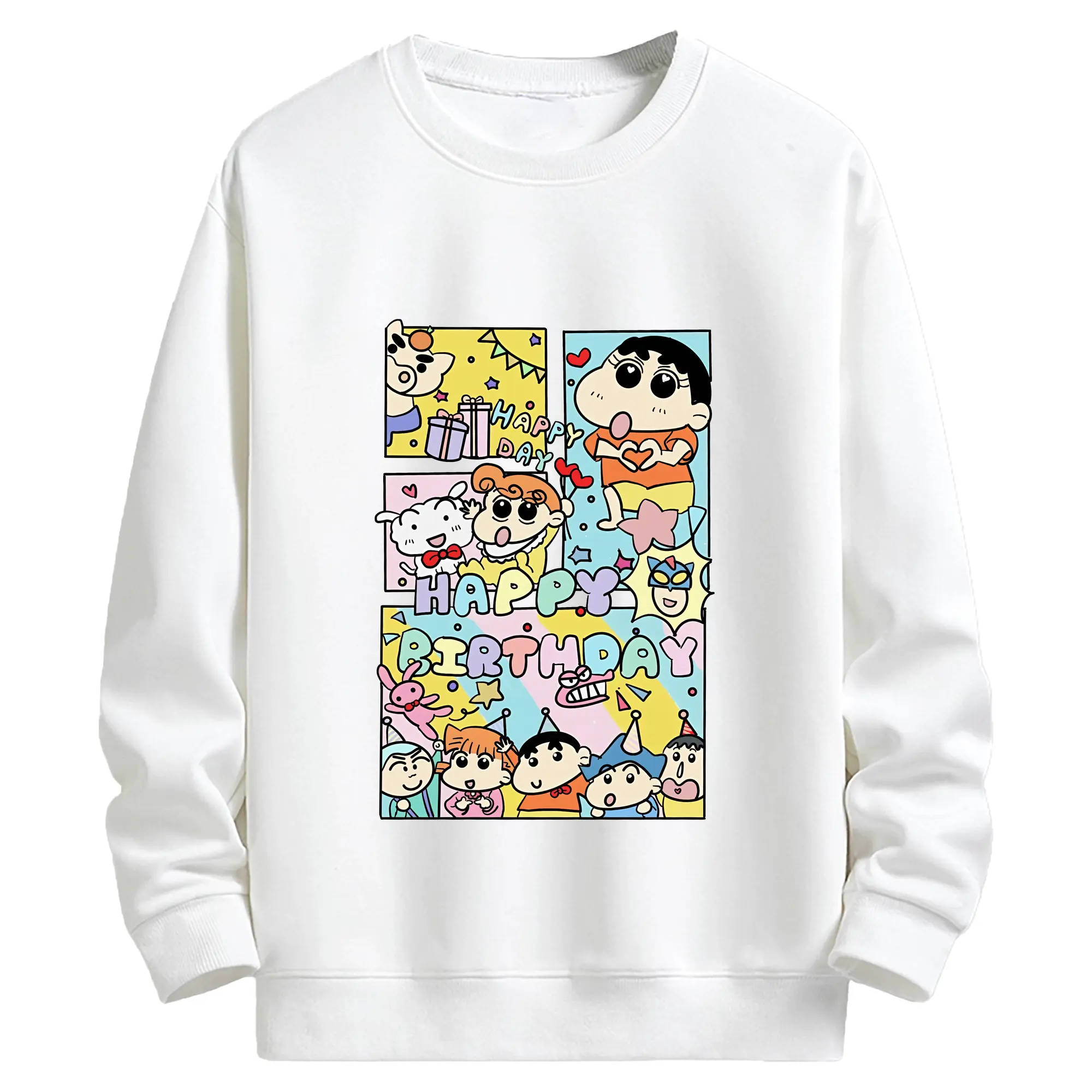 クレヨンしんちゃん グッズ 野原 しんのすけ - キッズ クルーネックスウェットシャツ ・ フロントプリント ・ 綿80％ ポリエステル20％ ・ 快適 通学 スポーツ 日常使い お散歩用