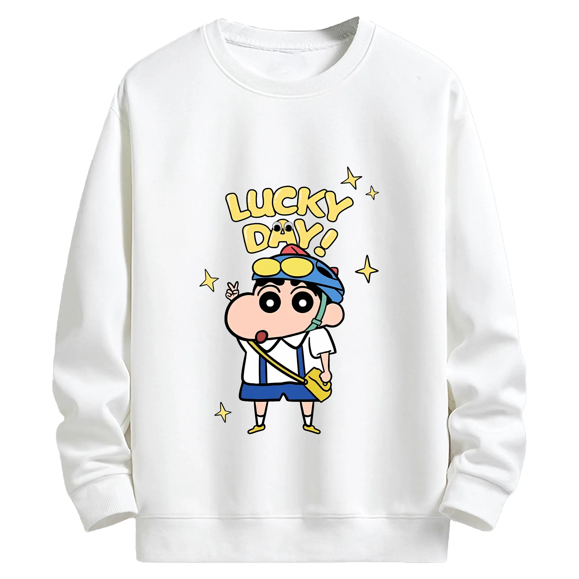 クレヨンしんちゃん グッズ 野原 しんのすけ - キッズ クルーネックスウェットシャツ ・ フロントプリント ・ 綿80％ ポリエステル20％ ・ 快適 通学 スポーツ 日常使い お散歩用