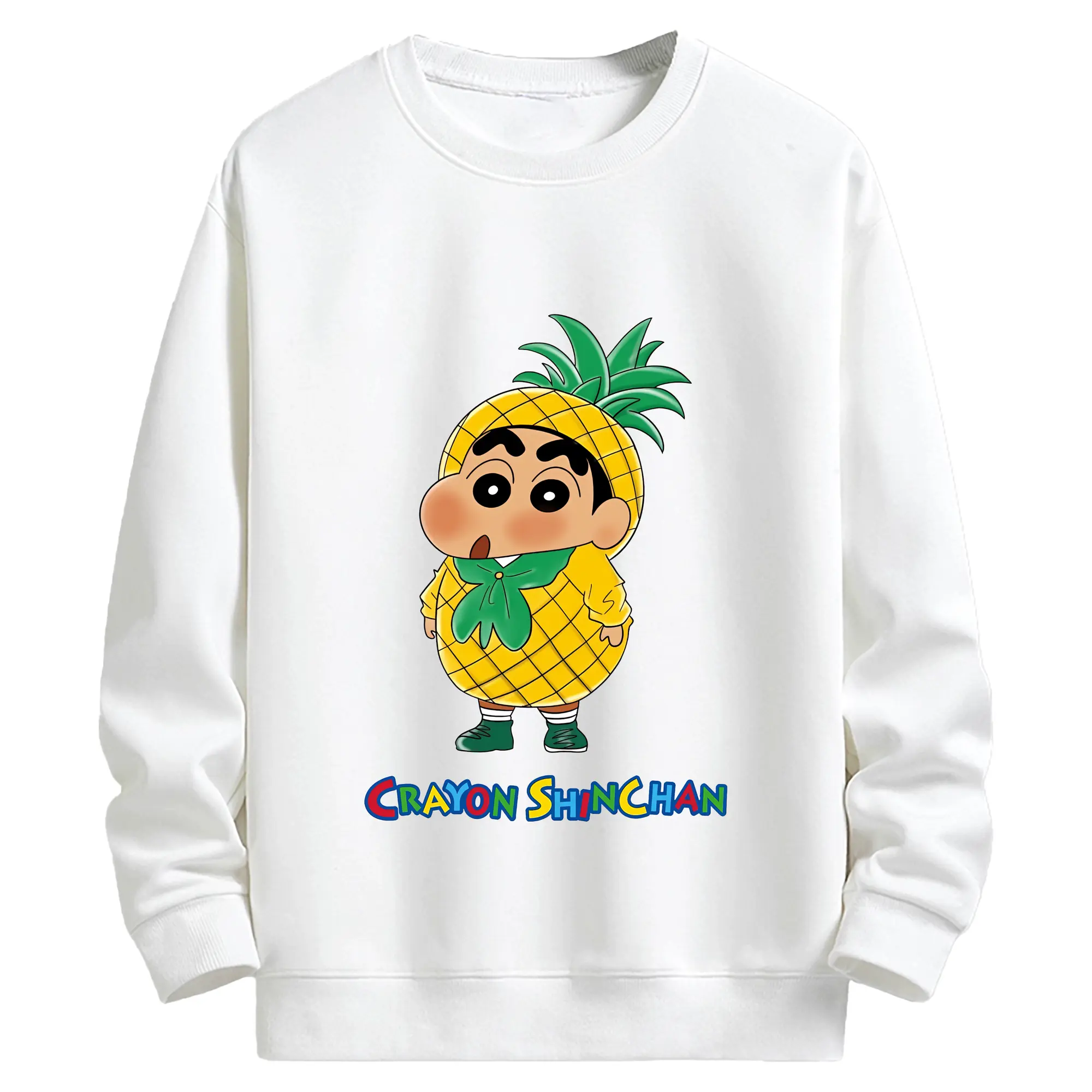 クレヨンしんちゃん グッズ 野原 しんのすけ - キッズ クルーネックスウェットシャツ ・ フロントプリント ・ 綿80％ ポリエステル20％ ・ 快適 通学 スポーツ 日常使い お散歩用