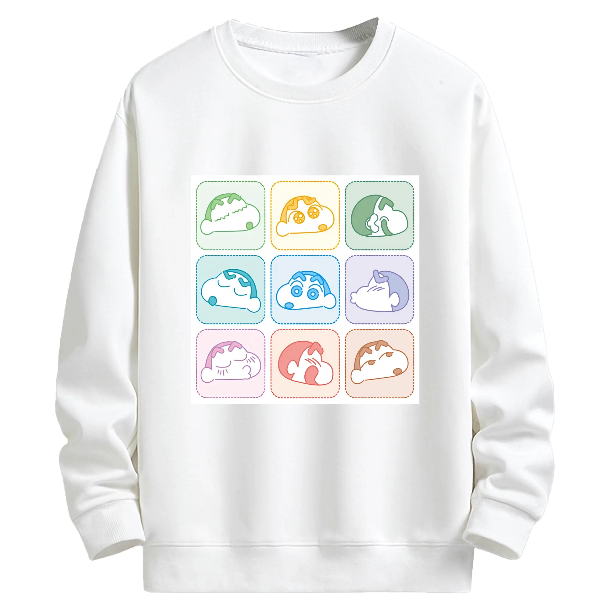 クレヨンしんちゃん グッズ 野原 しんのすけ - キッズ クルーネックスウェットシャツ ・ フロントプリント ・ 綿80％ ポリエステル20％ ・ 快適 通学 スポーツ 日常使い お散歩用