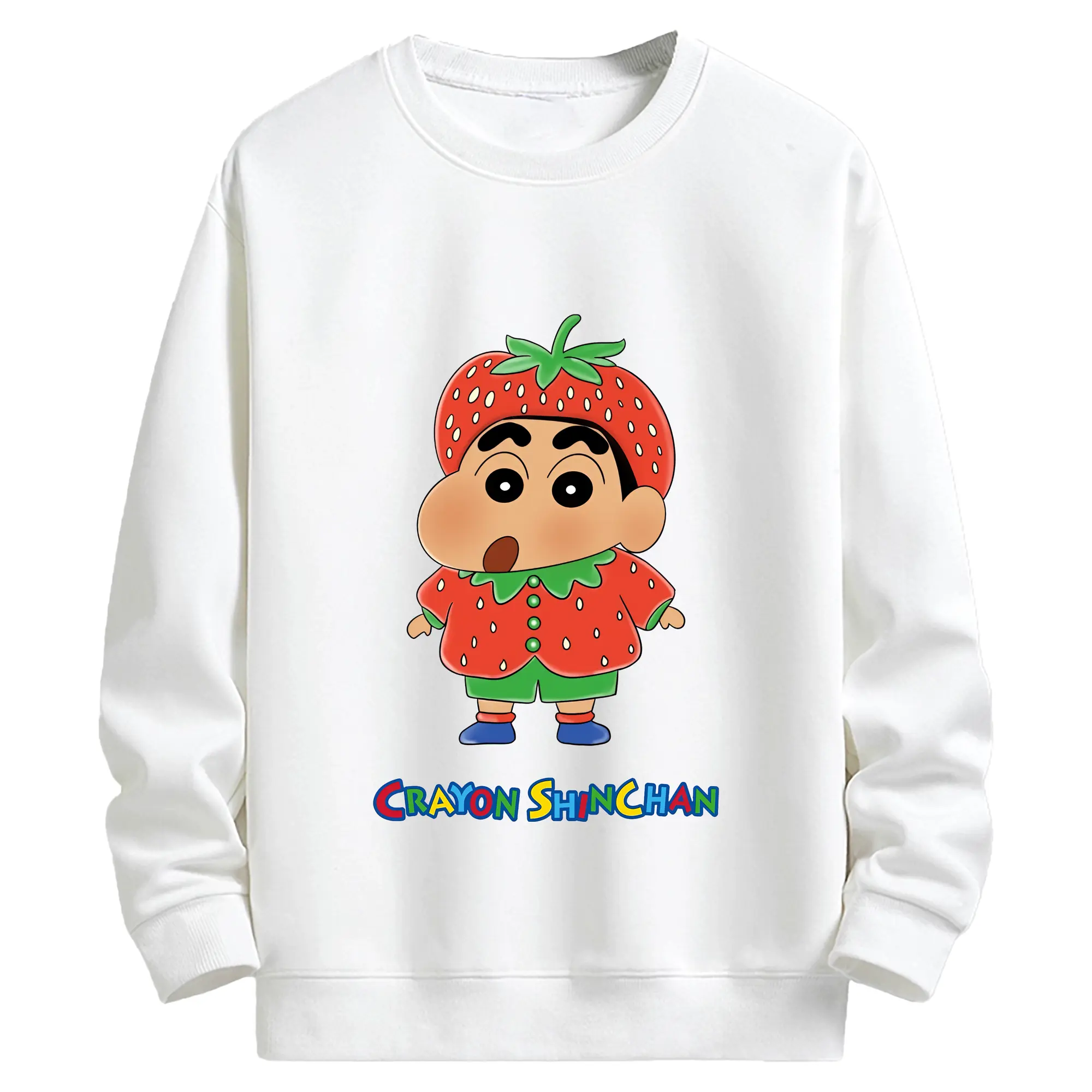 クレヨンしんちゃん グッズ 野原 しんのすけ - キッズ クルーネックスウェットシャツ ・ フロントプリント ・ 綿80％ ポリエステル20％ ・ 快適 通学 スポーツ 日常使い お散歩用