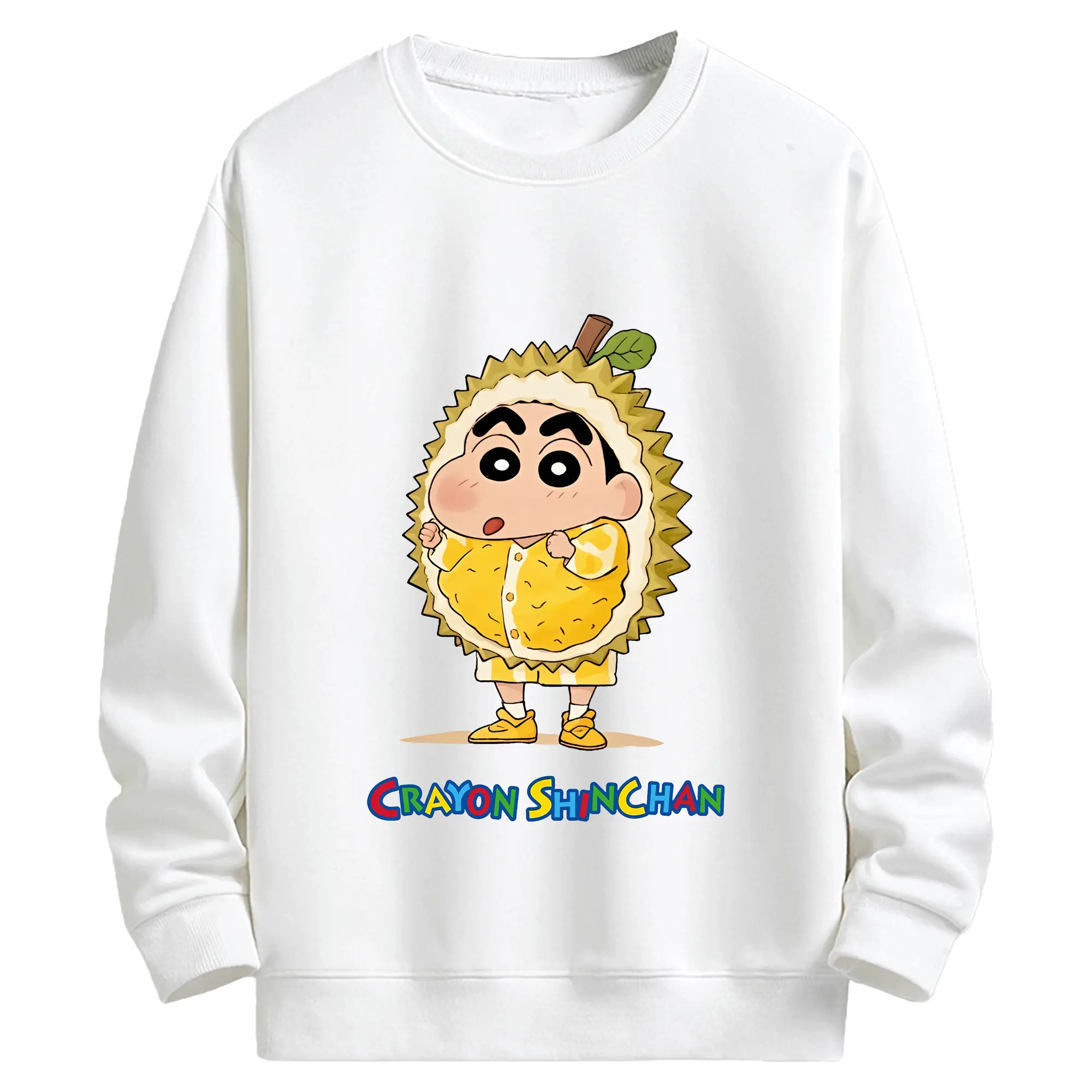 クレヨンしんちゃん グッズ 野原 しんのすけ - キッズ クルーネックスウェットシャツ ・ フロントプリント ・ 綿80％ ポリエステル20％ ・ 快適 通学 スポーツ 日常使い お散歩用